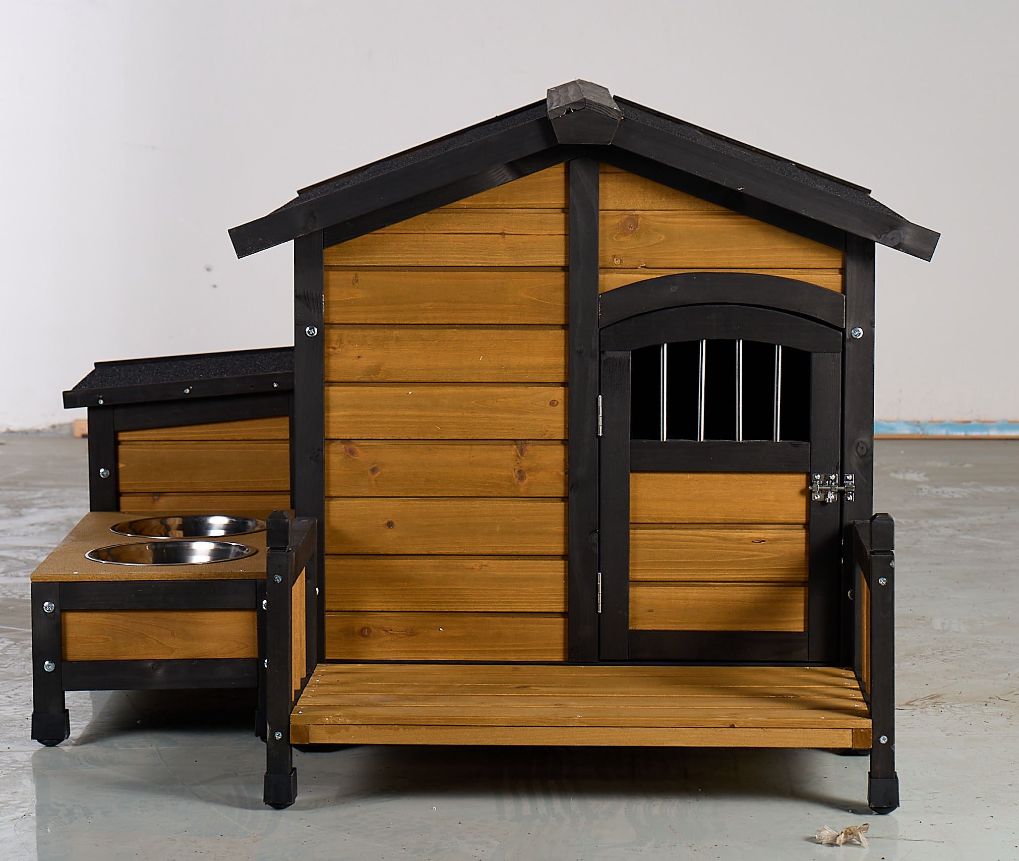 large wooden dog house