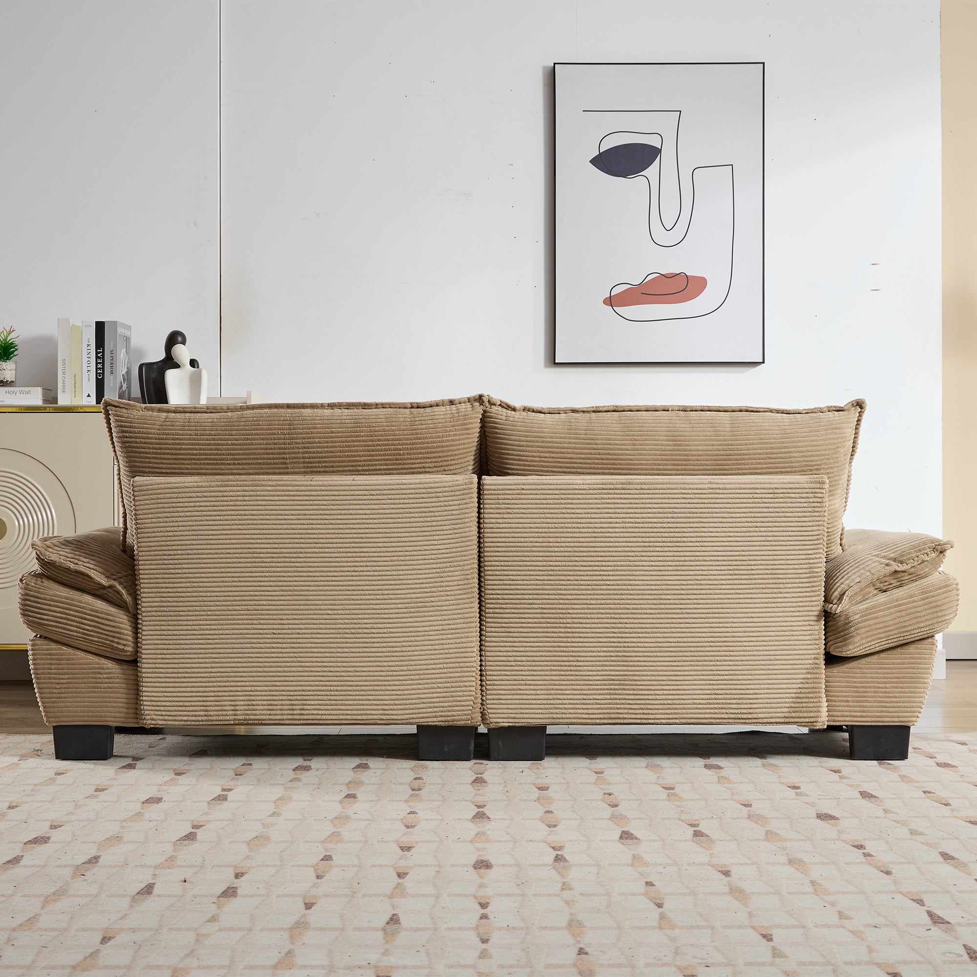 Corduroy sofas suitable for multiple scenarios. (khaki)