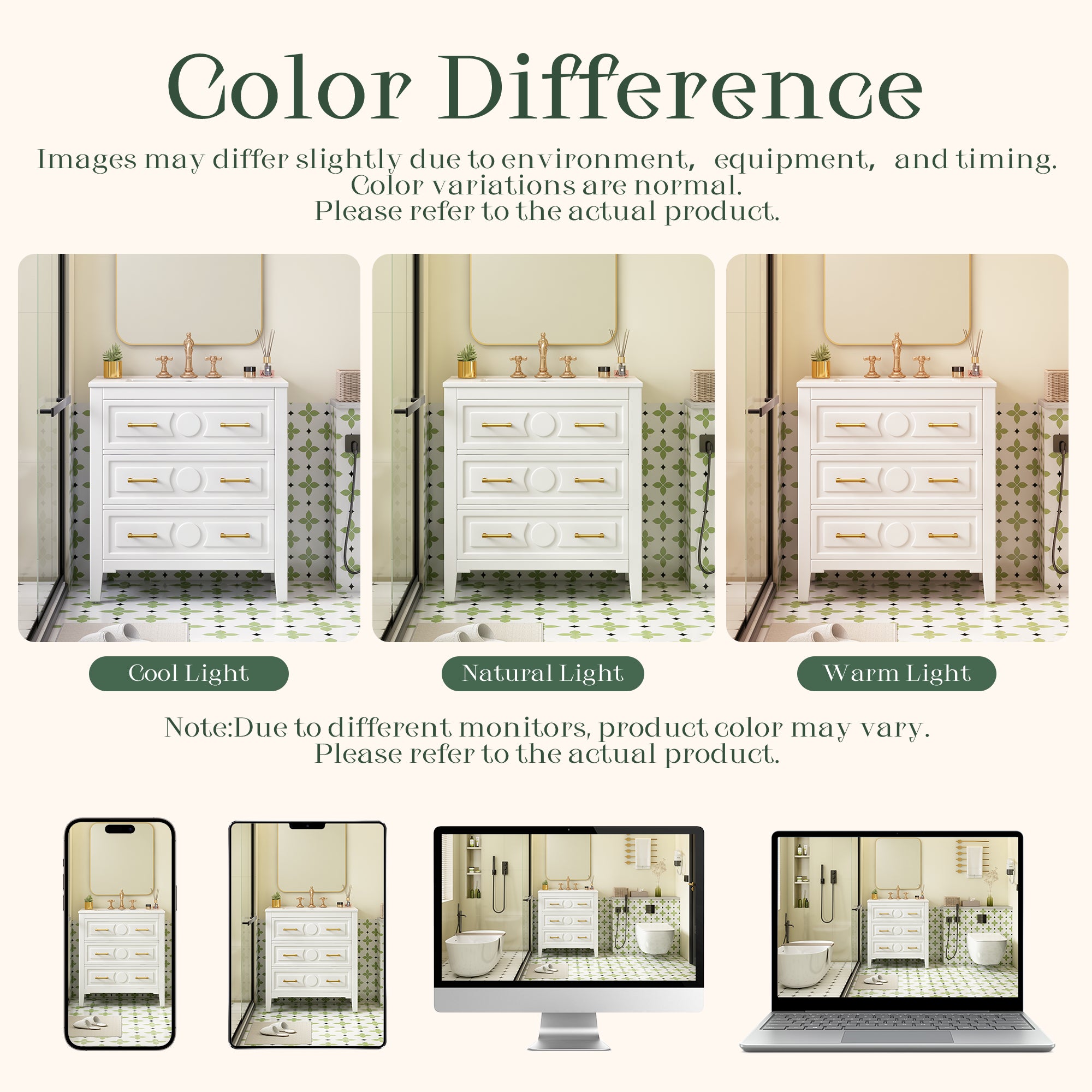 30 "Ceramic sink solid wood frame independent single dressing table set（white）