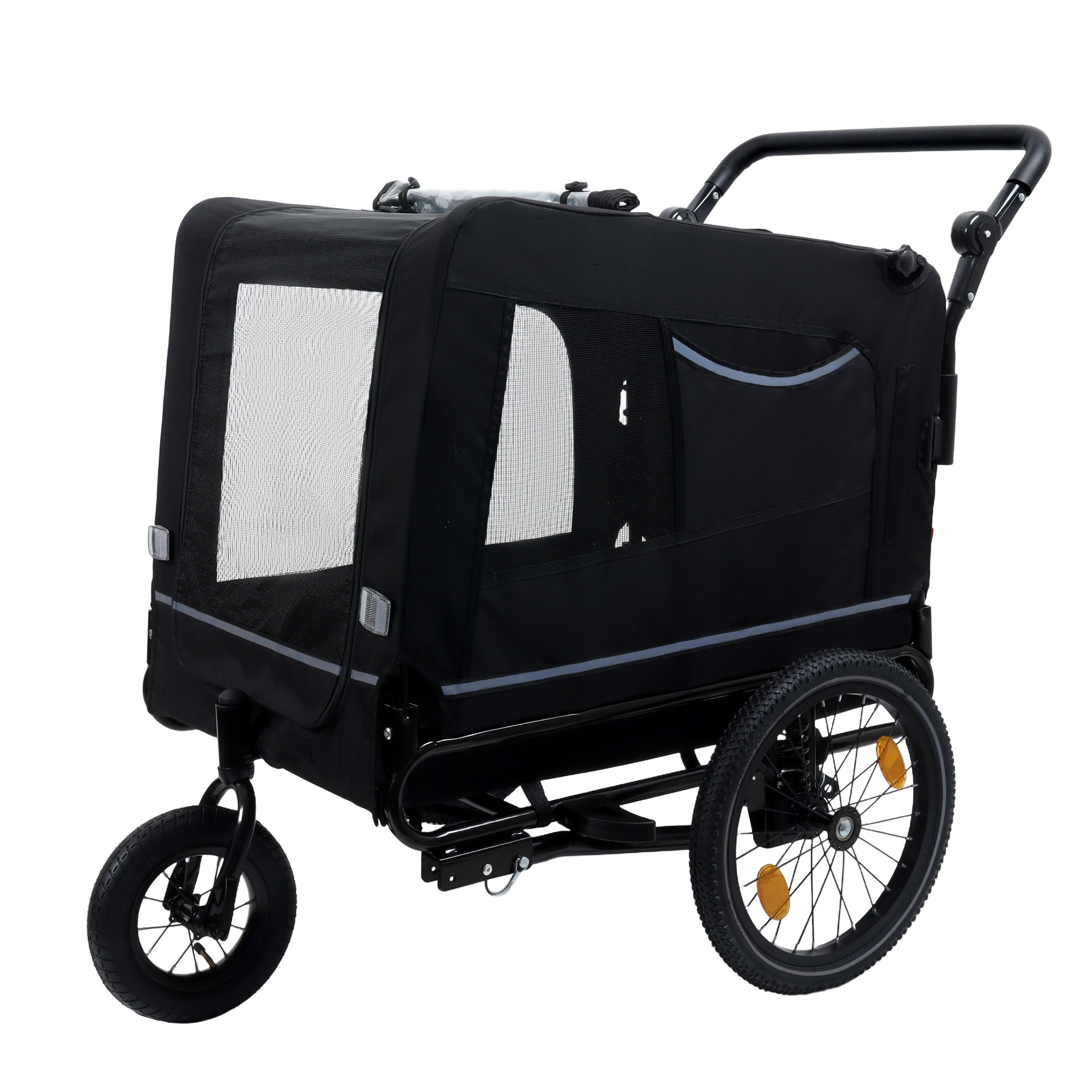 Super-large 2-in-1 pet bicycle trailer(black)