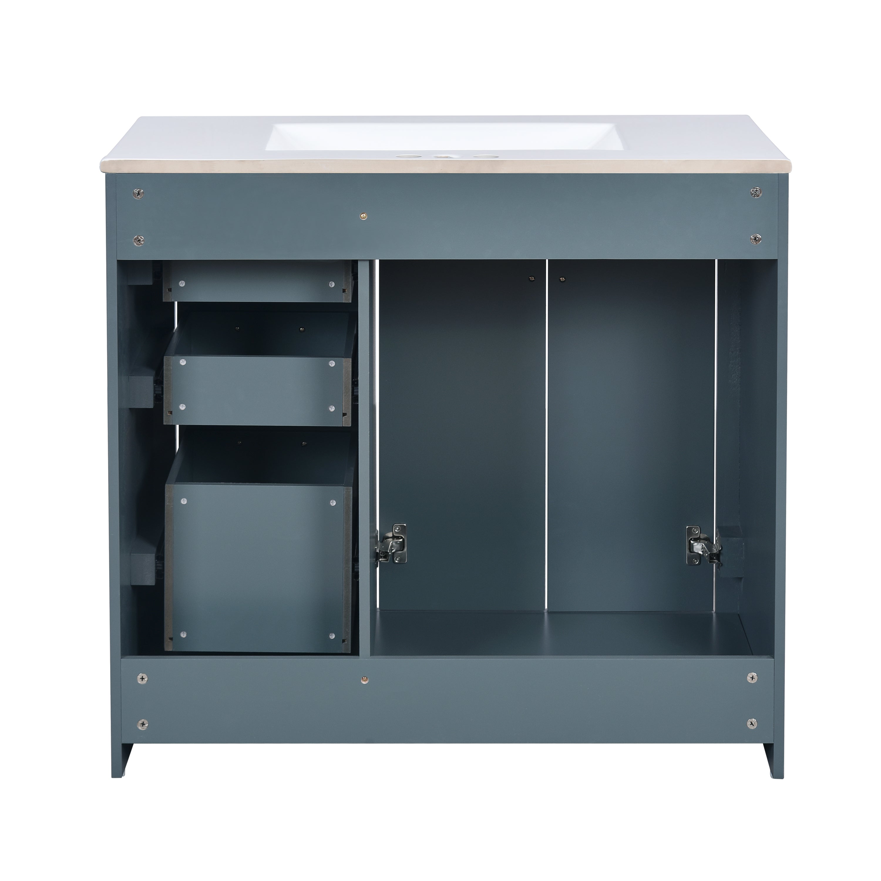 36 "Solid Wood Frame Independent Dressing Table Set (blue)