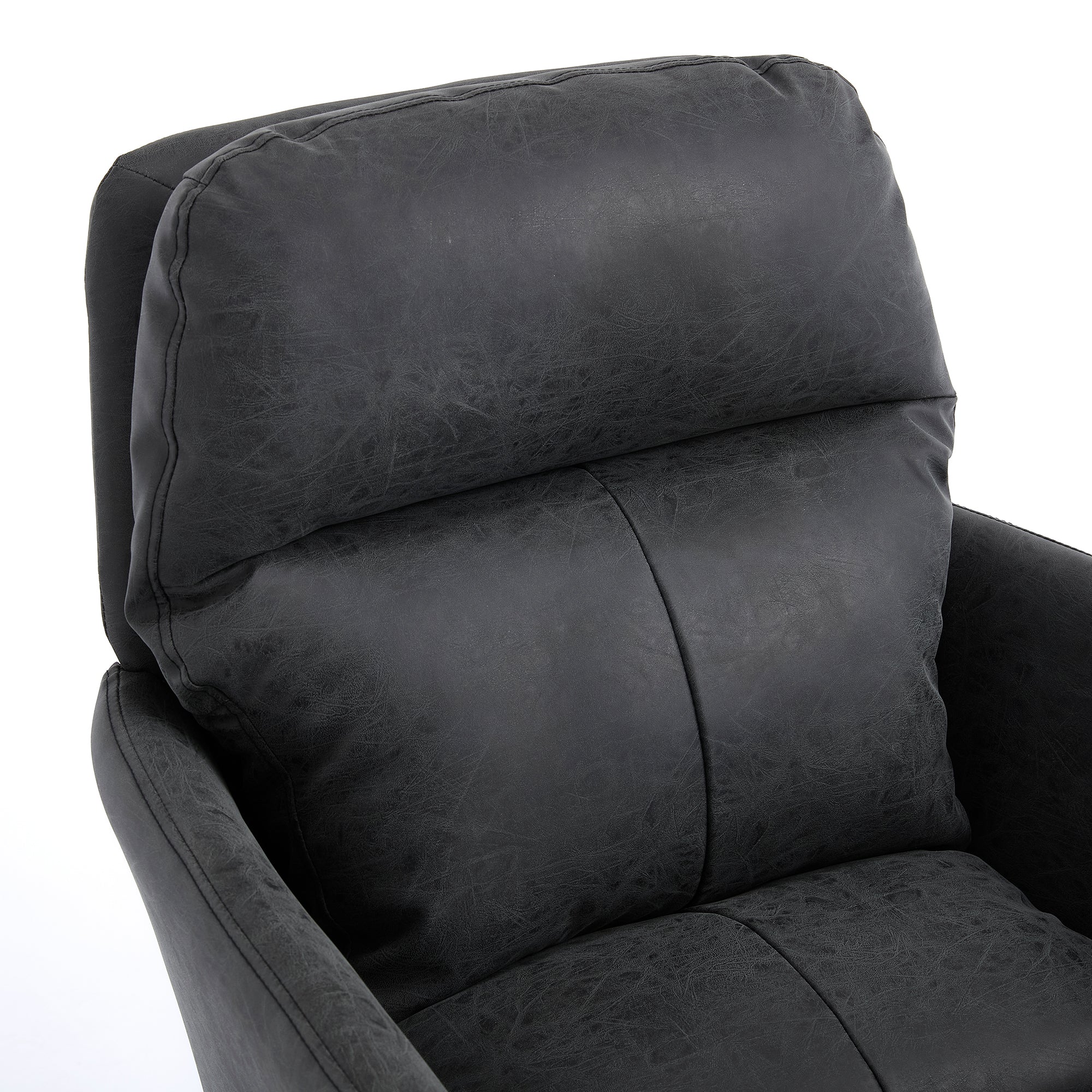 Adjustable ergonomic leather swivel chair（black） - KiKiUMi