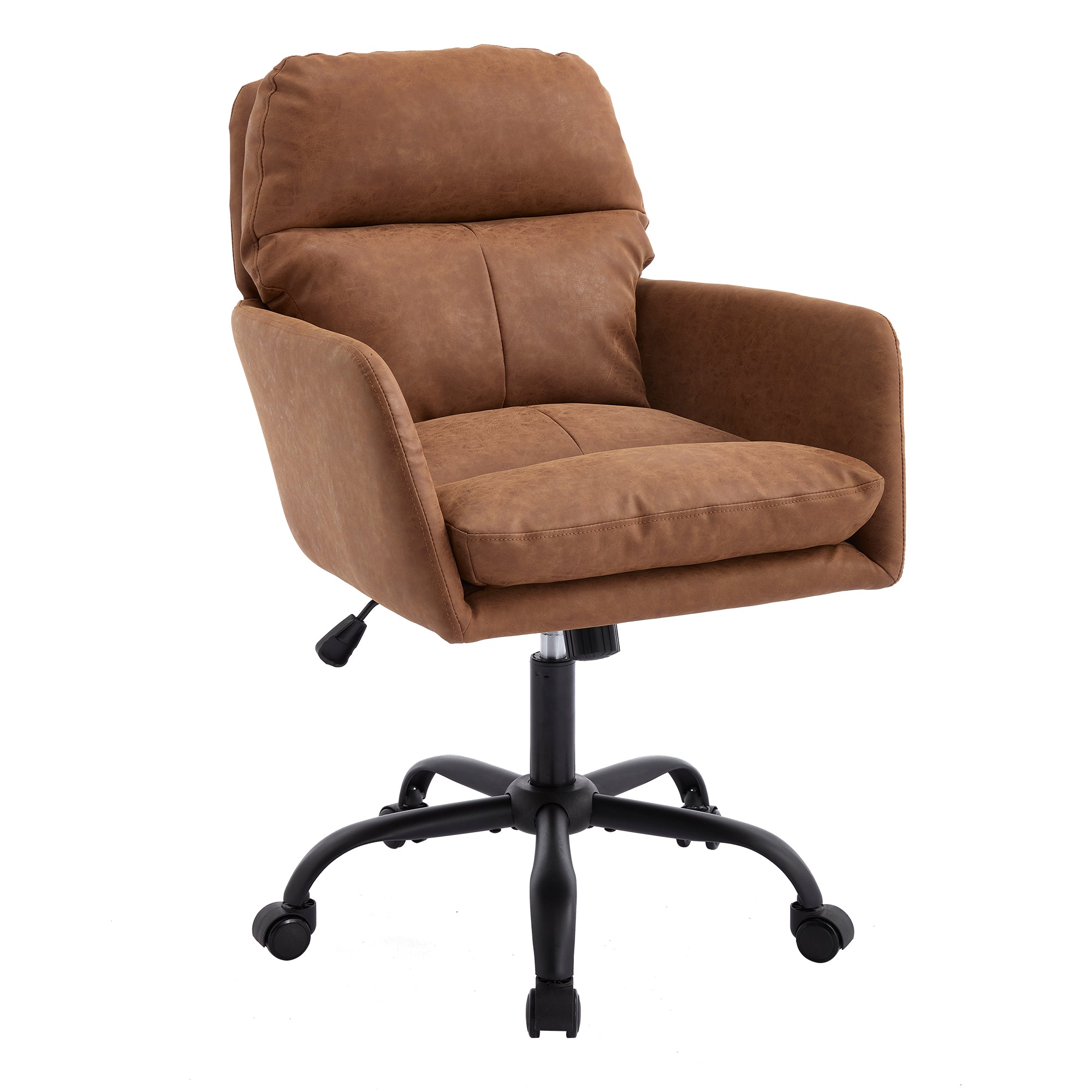 Adjustable ergonomic leather swivel chair（brown） - KiKiUMi