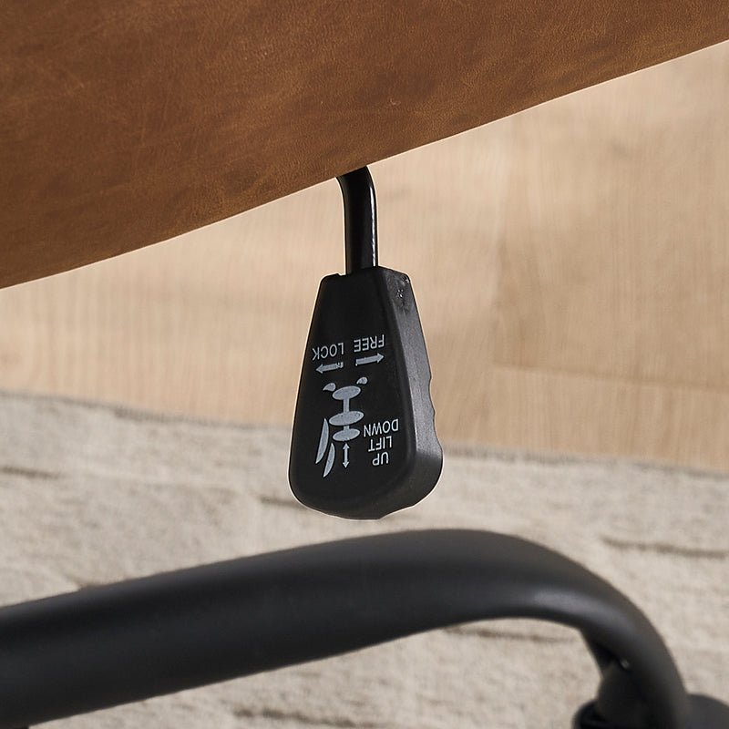 Adjustable ergonomic leather swivel chair（brown） - KiKiUMi