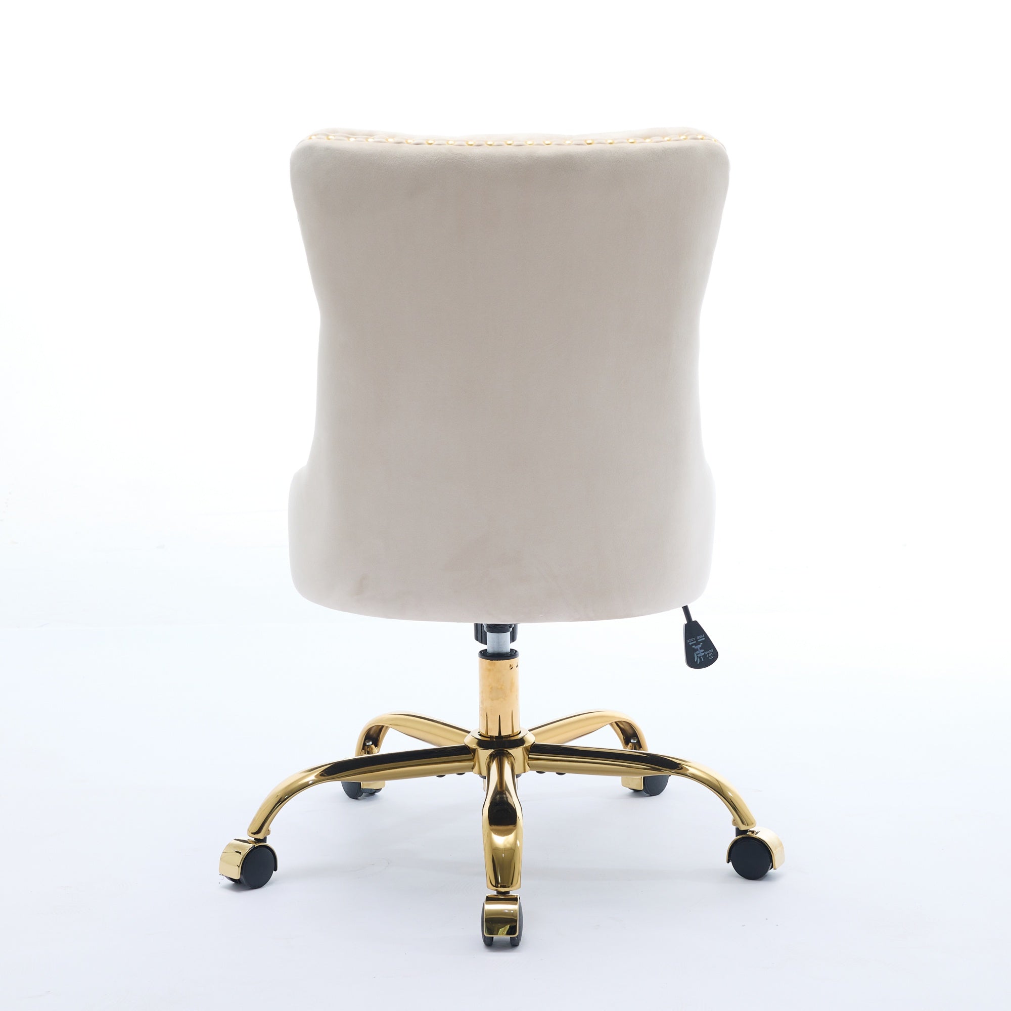 Adjustable modern velvet soft cushion velvet - button home office chairbeige) - KiKiUMi
