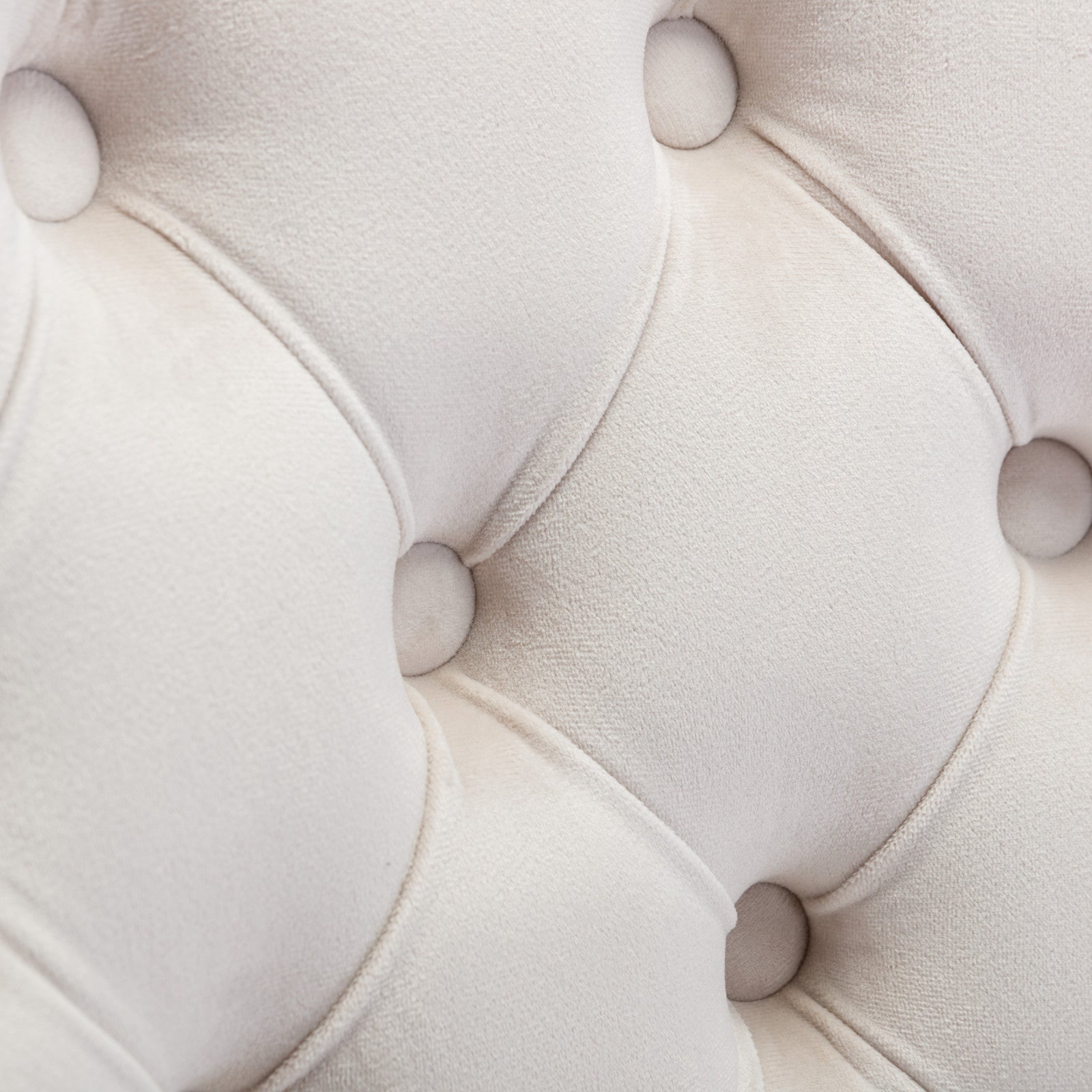 Adjustable modern velvet soft cushion velvet - button home office chair(beige) - KiKiUMi