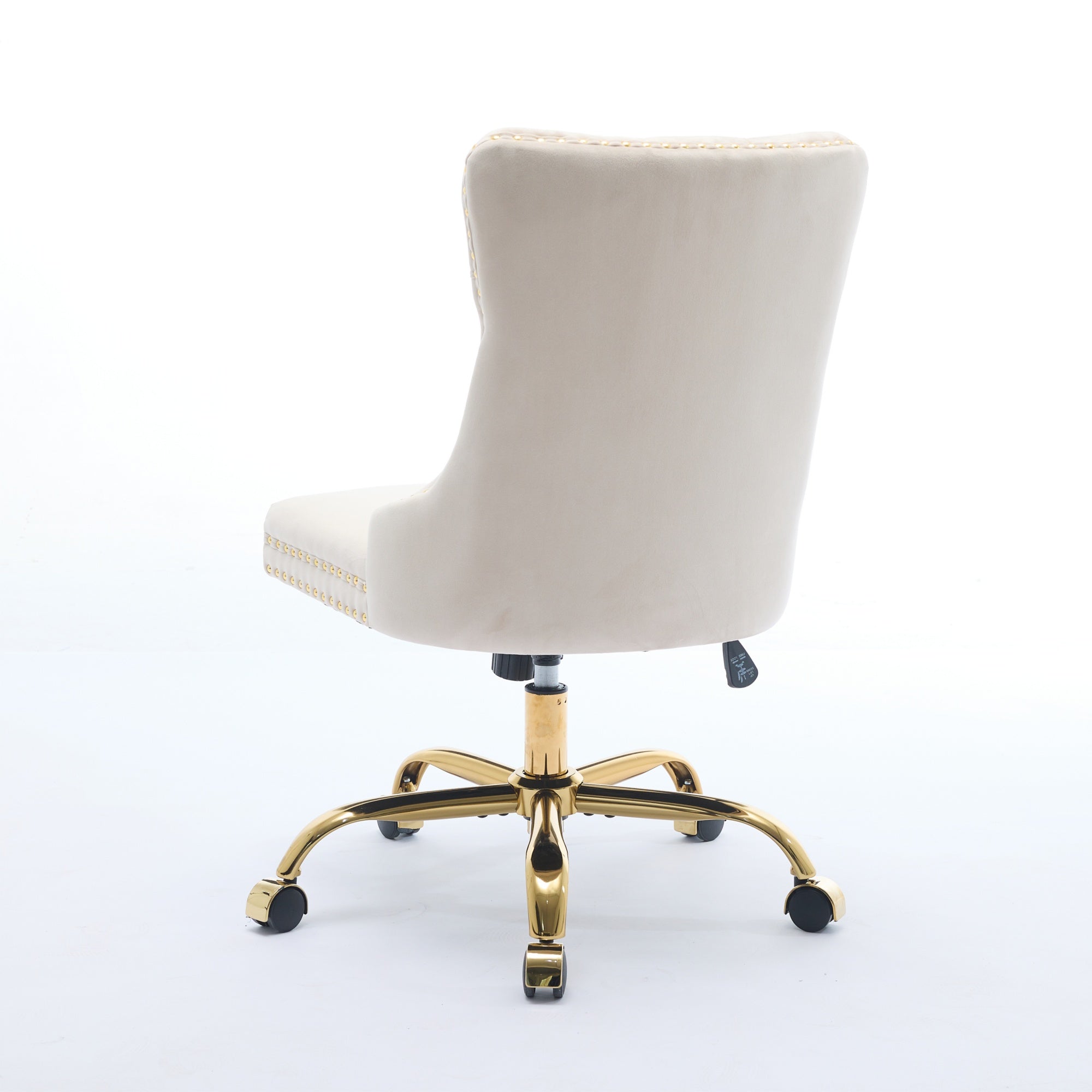 Adjustable modern velvet soft cushion velvet - button home office chairbeige) - KiKiUMi