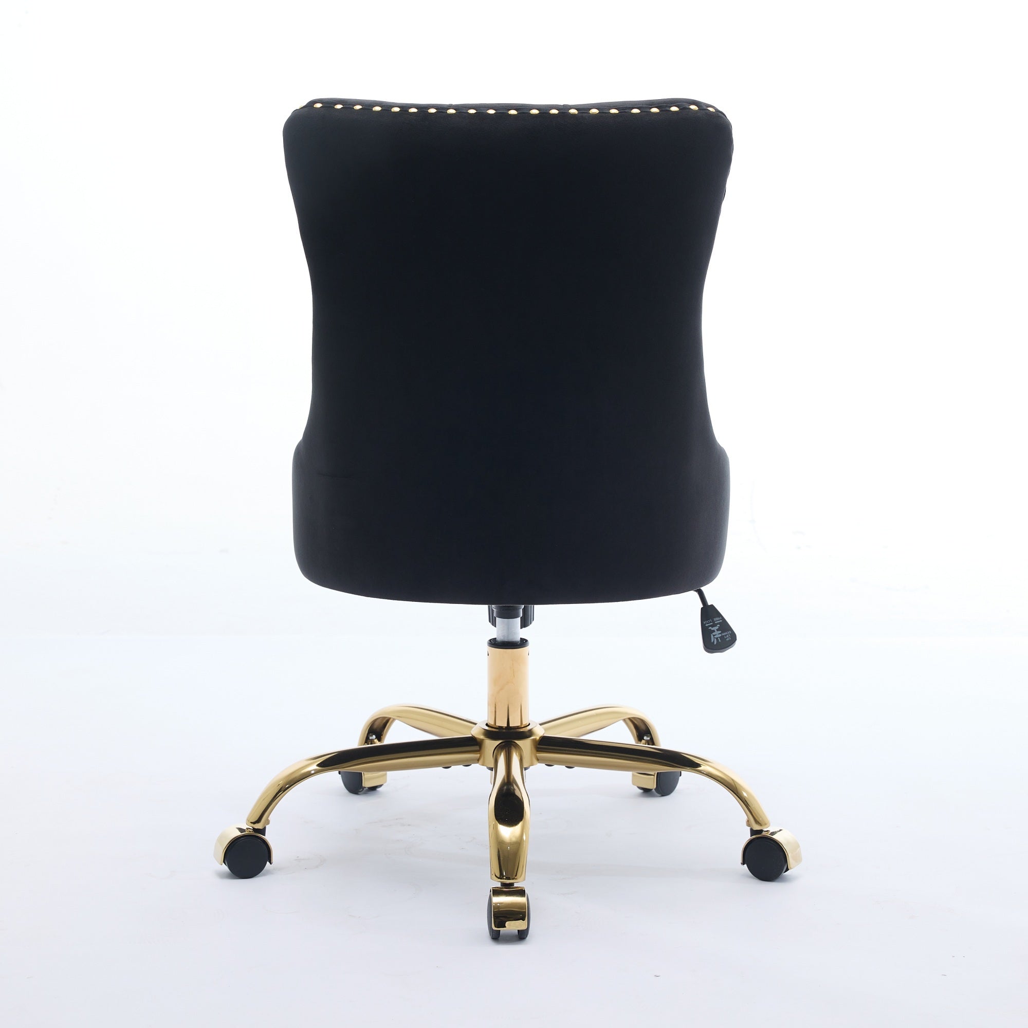 Adjustable modern velvet soft cushion velvet - button home office chair(black) - KiKiUMi