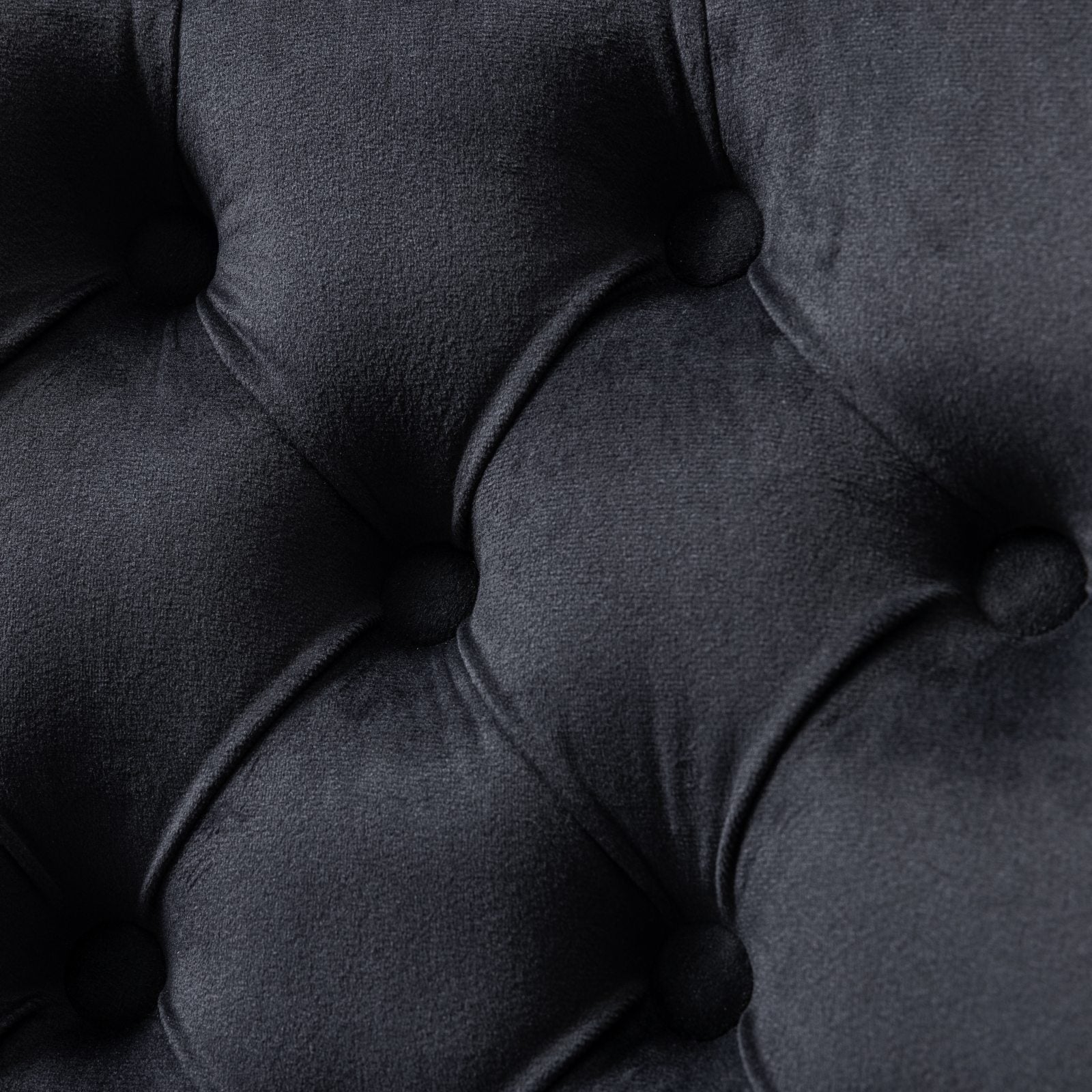 Adjustable modern velvet soft cushion velvet - button home office chair(black) - KiKiUMi