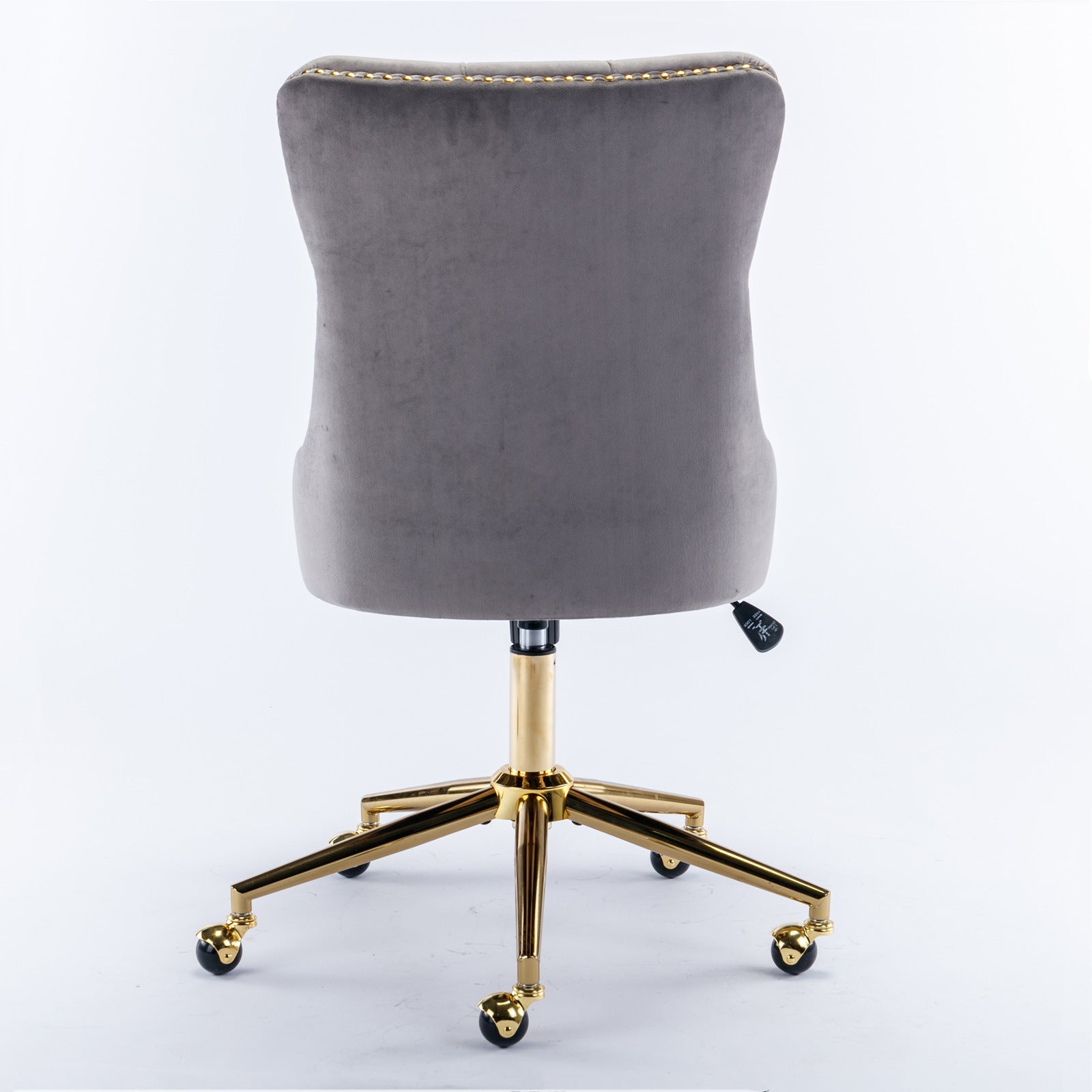 Adjustable modern velvet soft cushion velvet - button home office chair(gray) - KiKiUMi