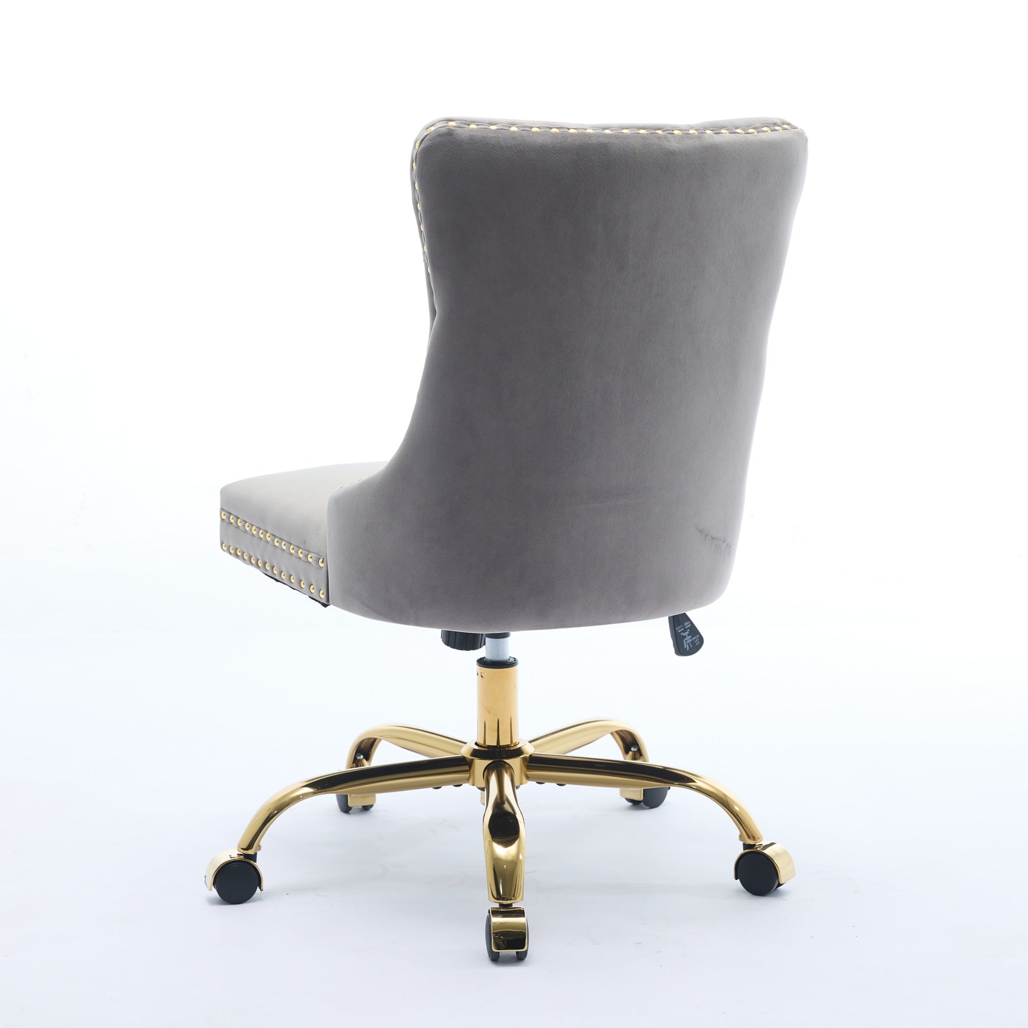 Adjustable modern velvet soft cushion velvet - button home office chair(gray) - KiKiUMi