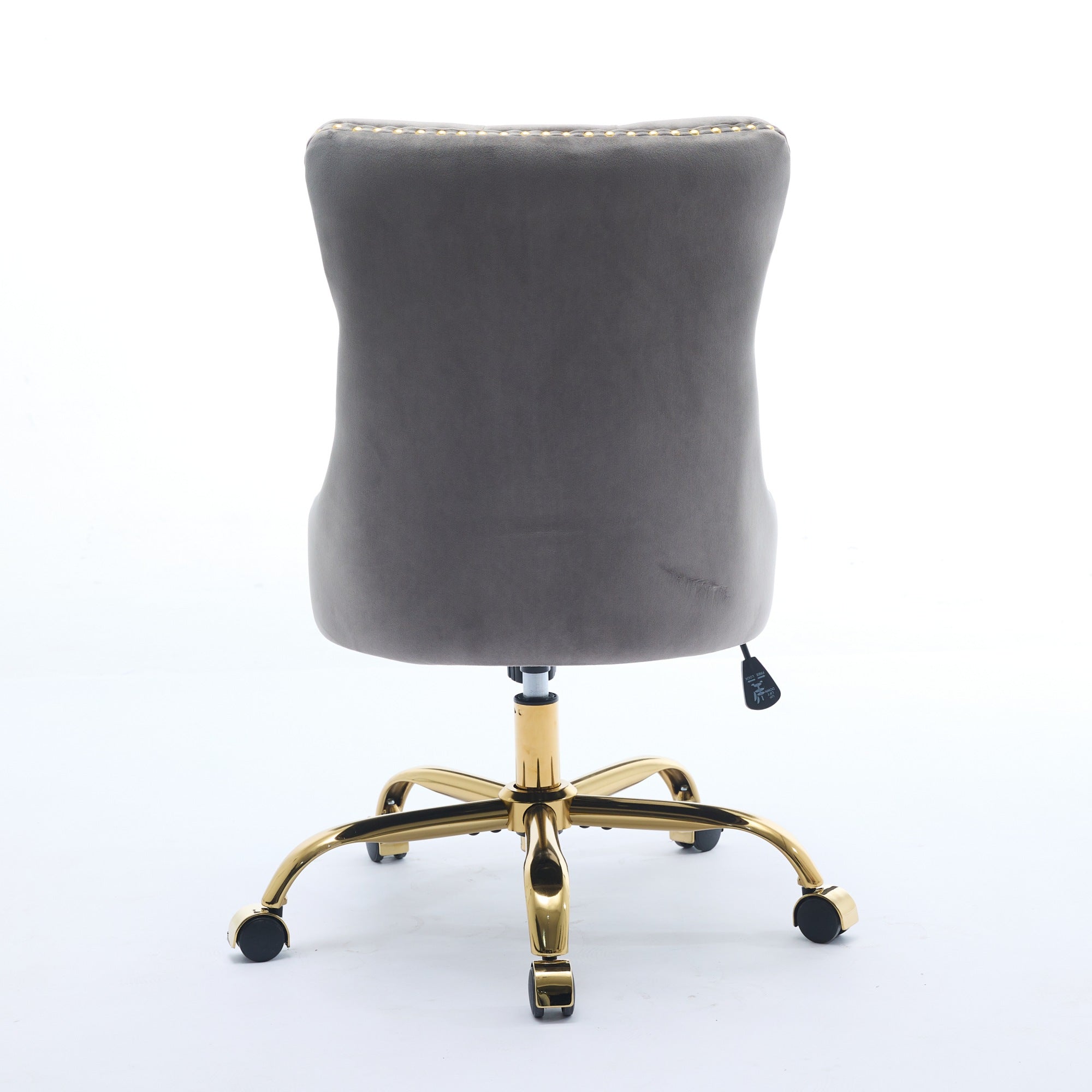 Adjustable modern velvet soft cushion velvet - button home office chair(gray) - KiKiUMi