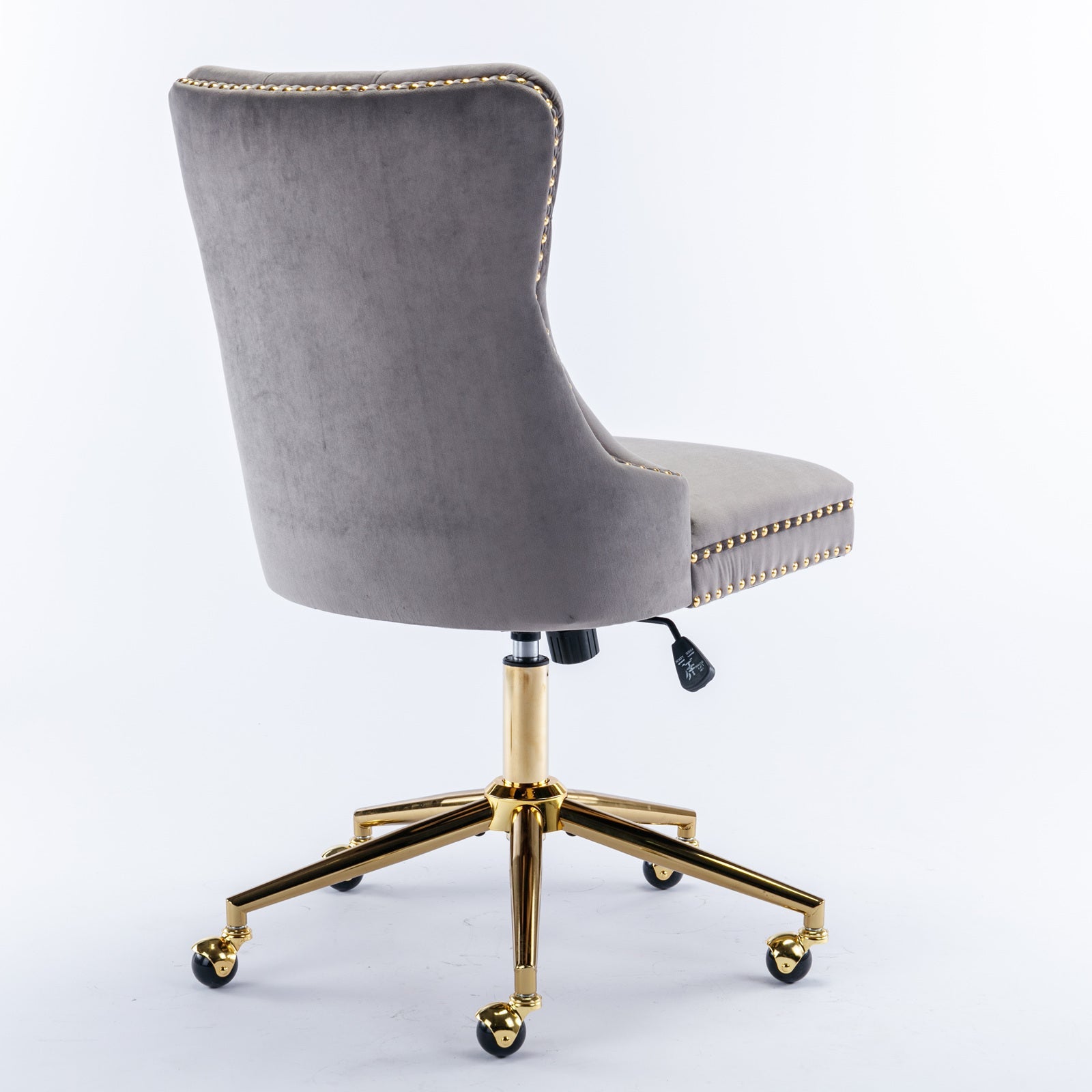 Adjustable modern velvet soft cushion velvet - button home office chair(gray) - KiKiUMi