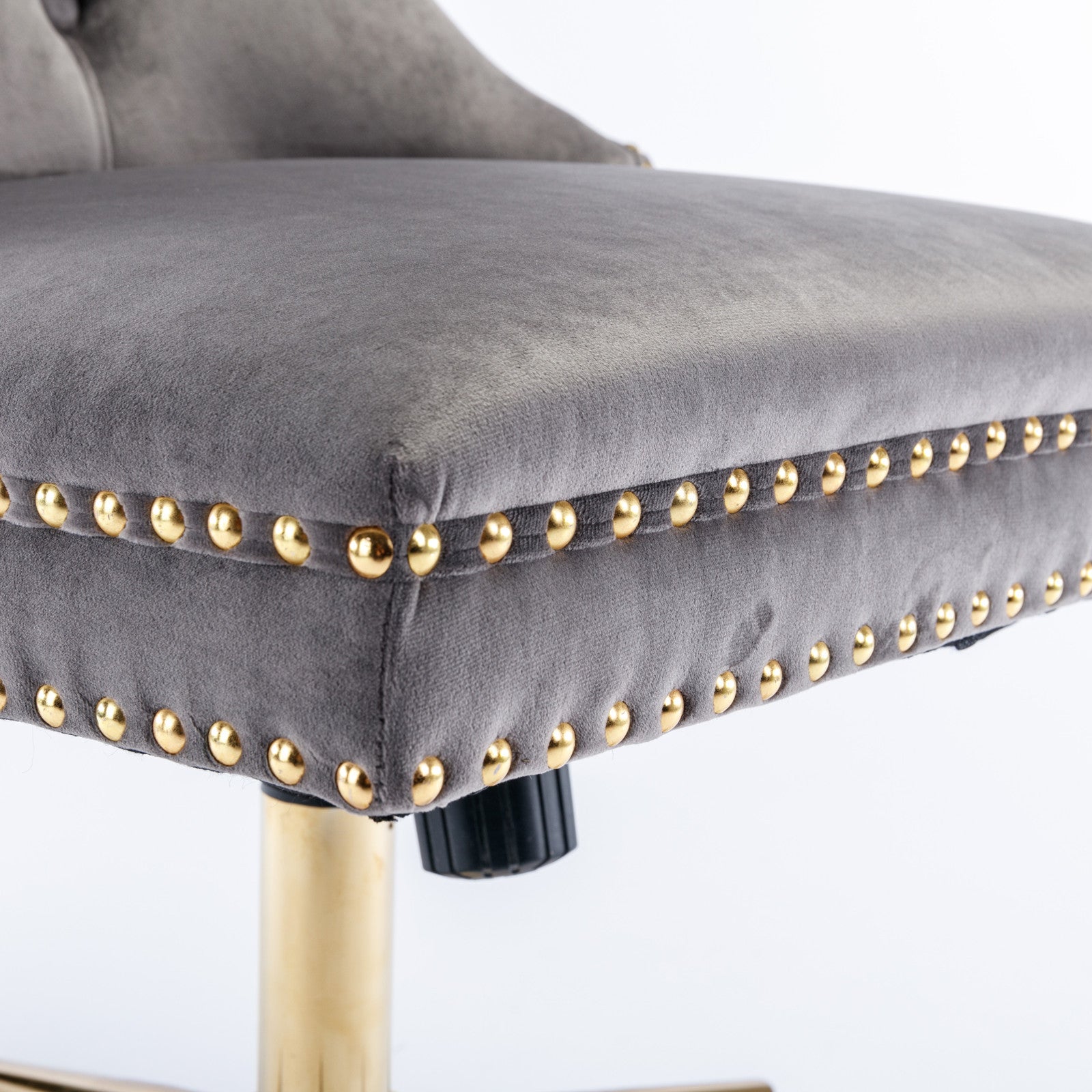 Adjustable modern velvet soft cushion velvet - button home office chair(gray) - KiKiUMi
