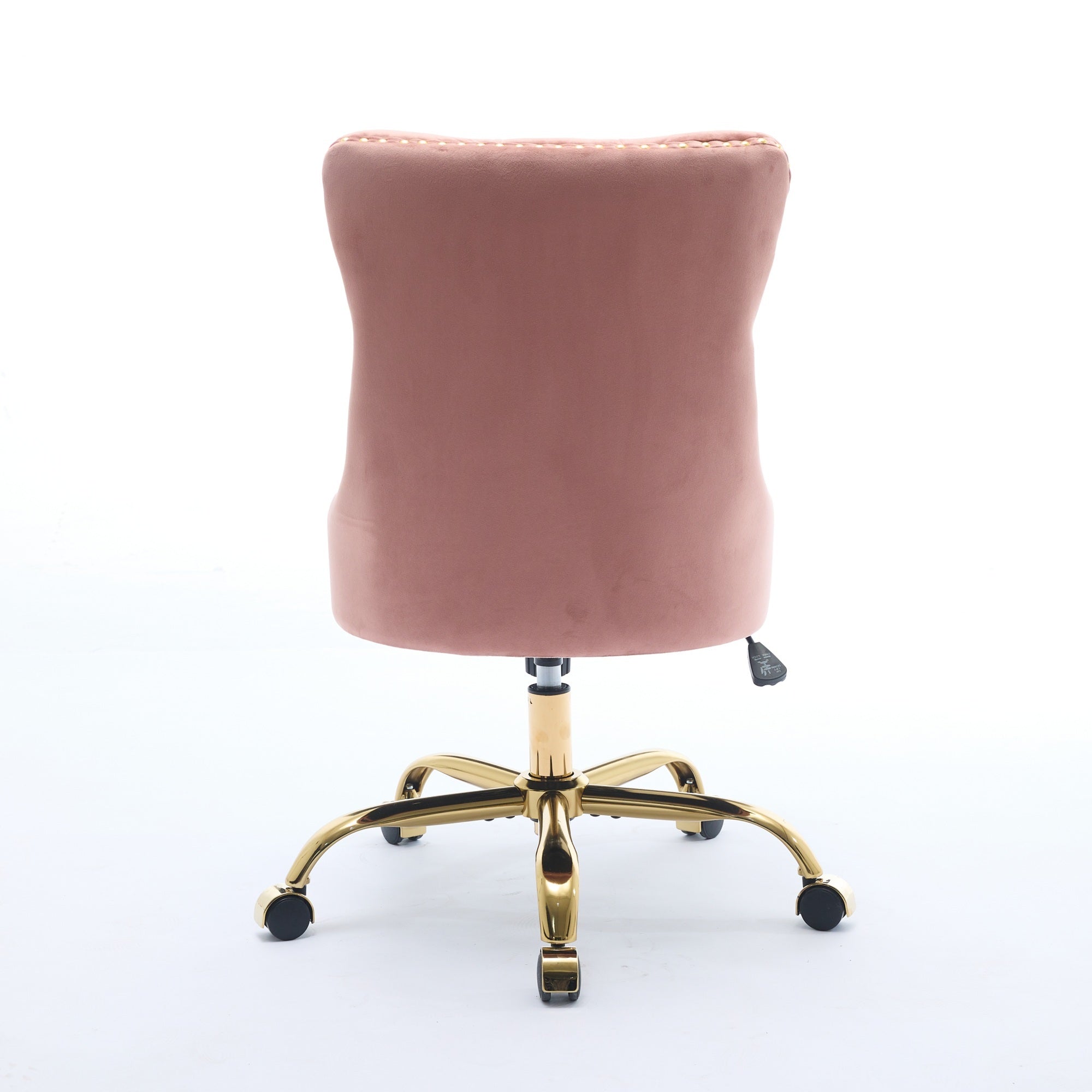 Adjustable modern velvet soft cushion velvet - button home office chair(pink) - KiKiUMi