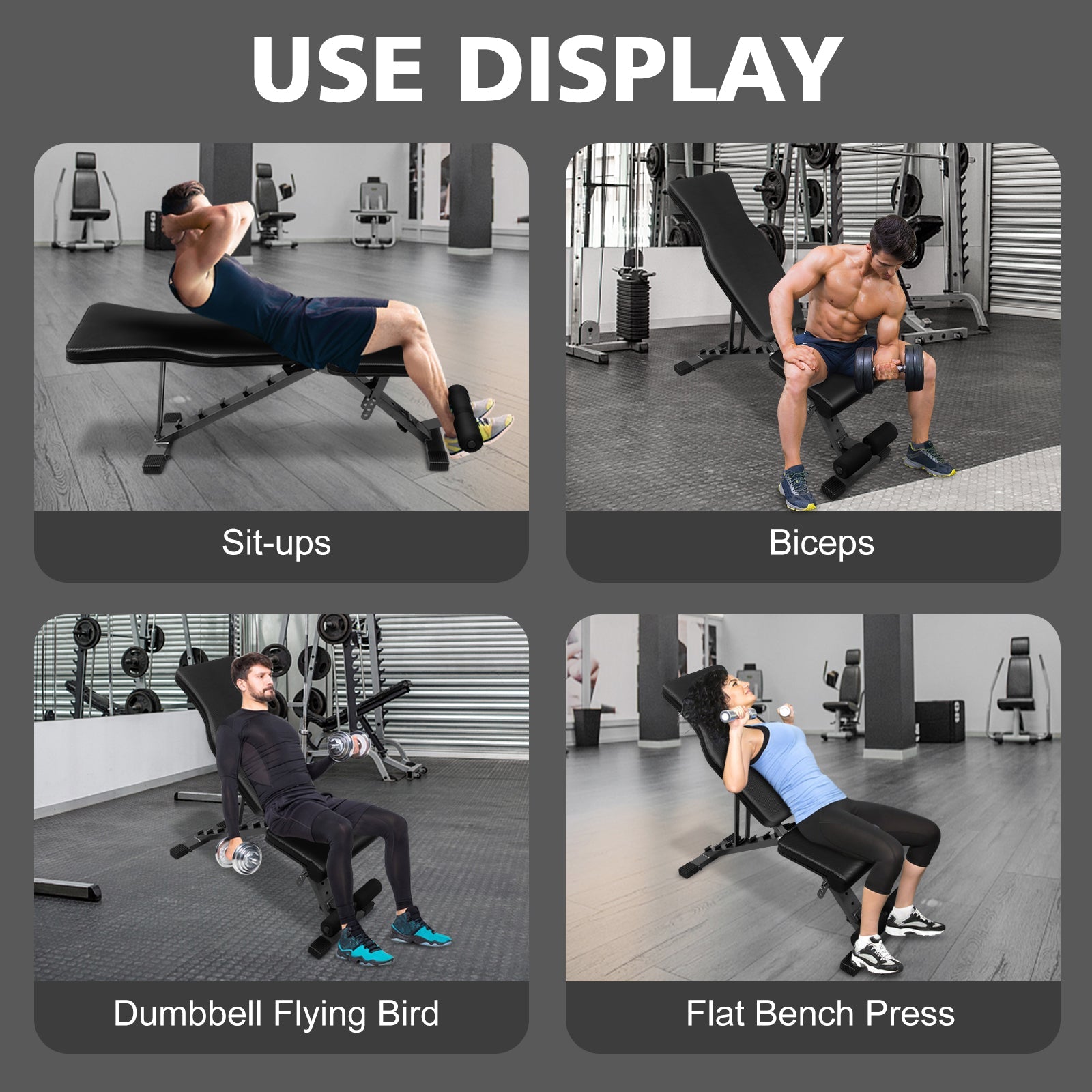 Adjustable multi - purpose strength training sit - up chair - KiKiUMi