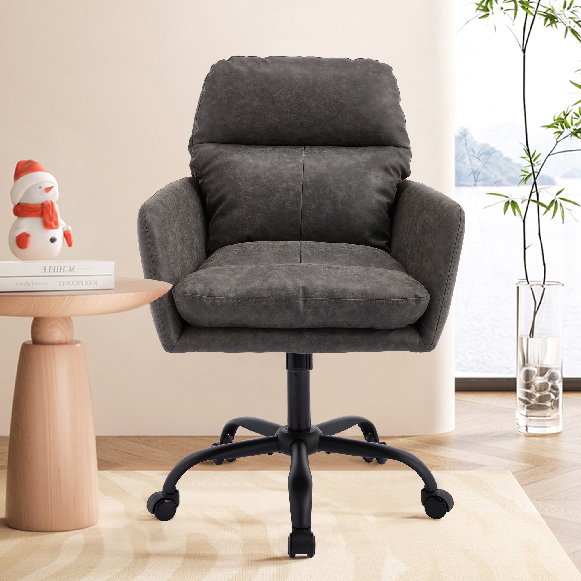 Artificial leather adjustable office chairs suitable for multiple scenarios（gray） - KiKiUMi