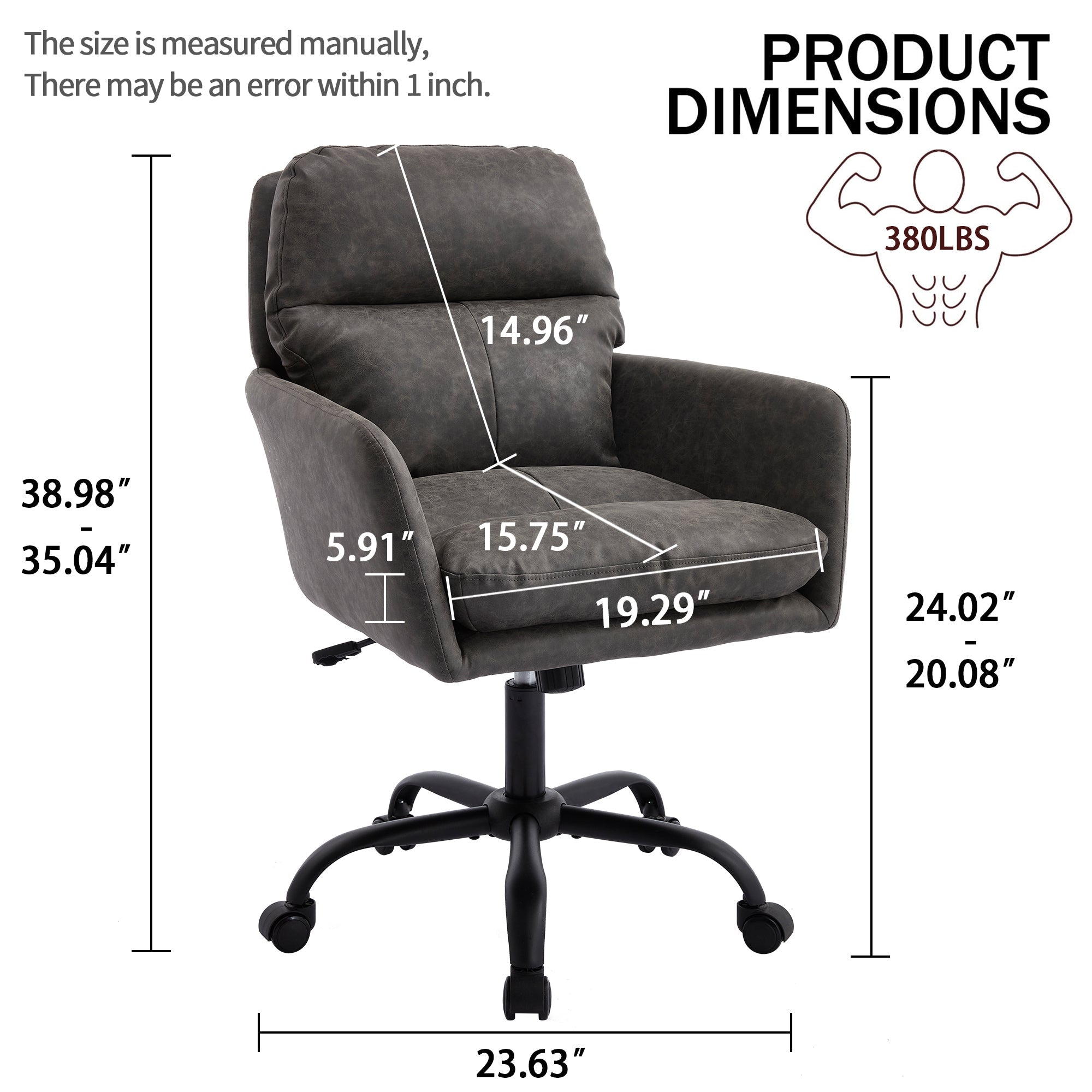 Artificial leather adjustable office chairs suitable for multiple scenarios（gray） - KiKiUMi