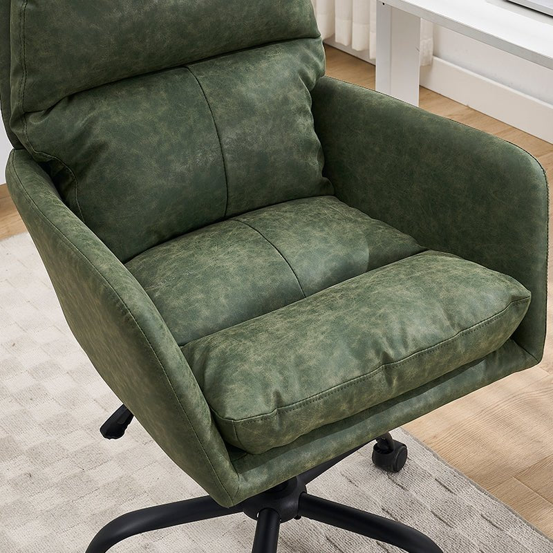 Artificial leather adjustable office chairs suitable for multiple scenarios（green） - KiKiUMi