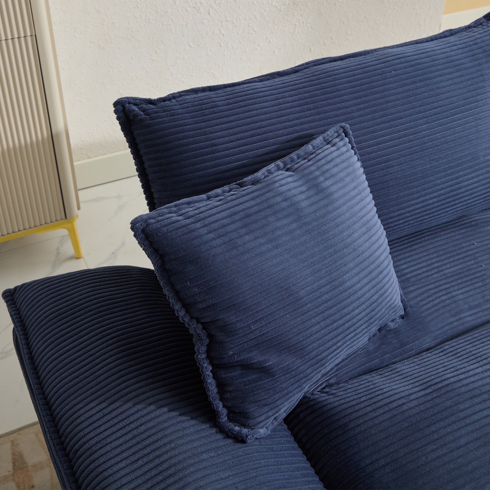 Corduroy sofas suitable for multiple scenarios. (blue)