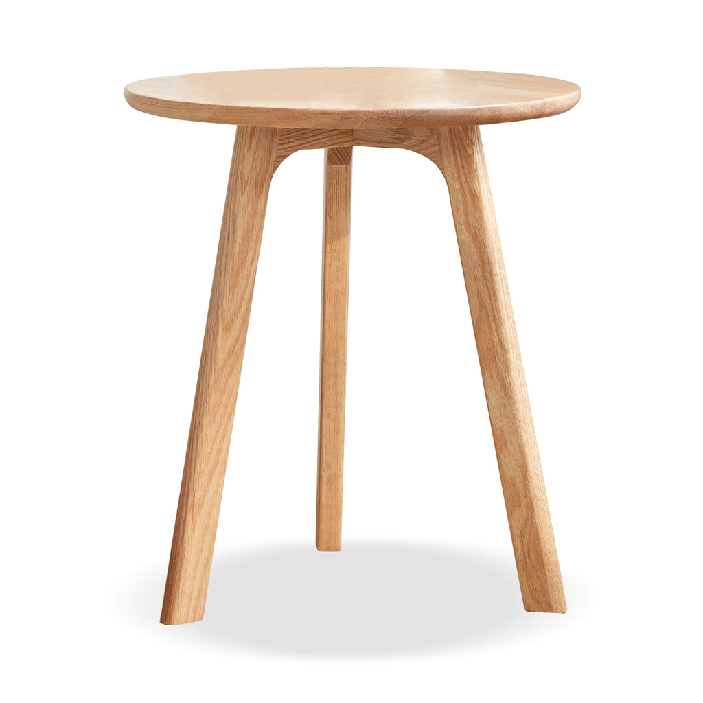 Solid Oak Round Side Table