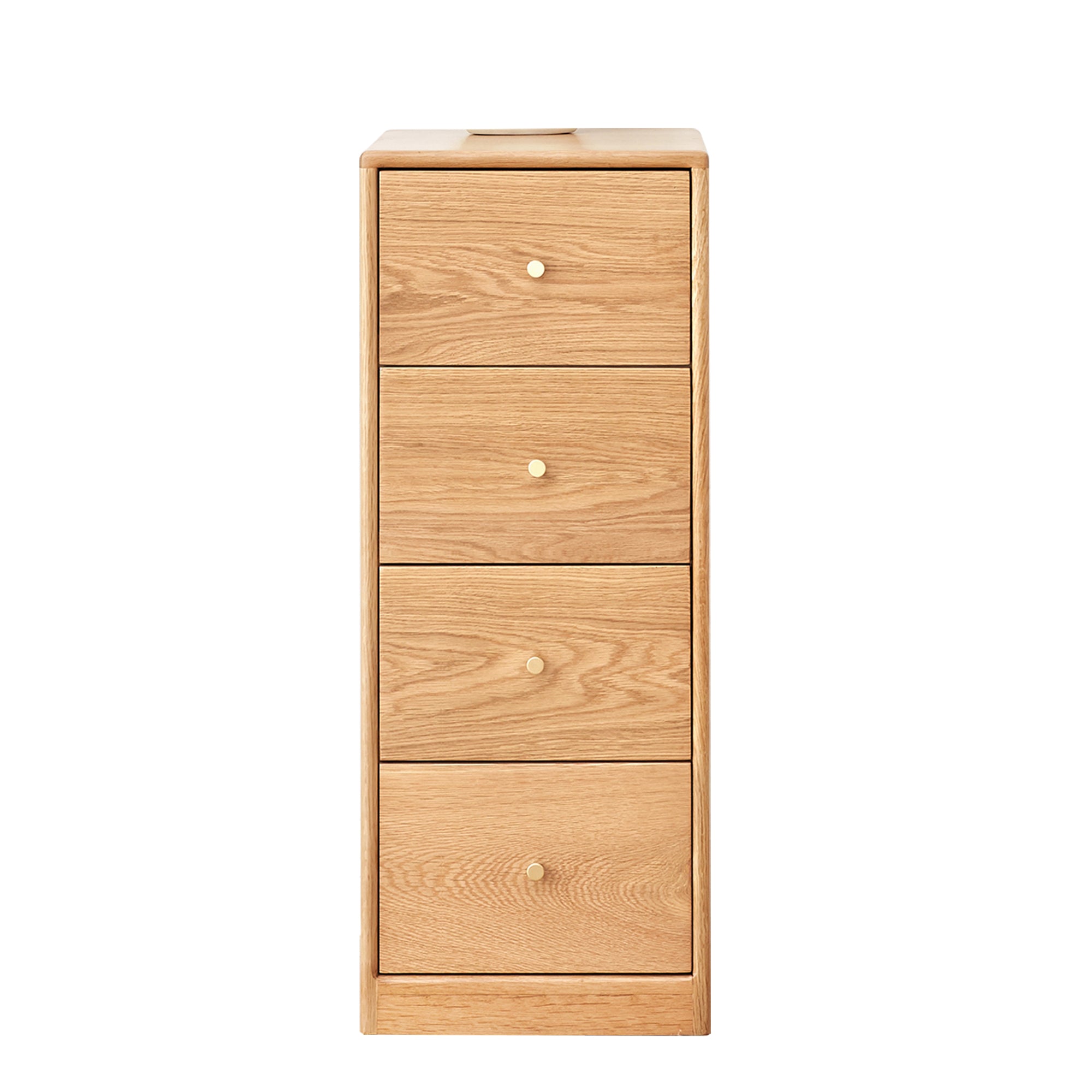 4-Drawers Solid Oak Bedside Table