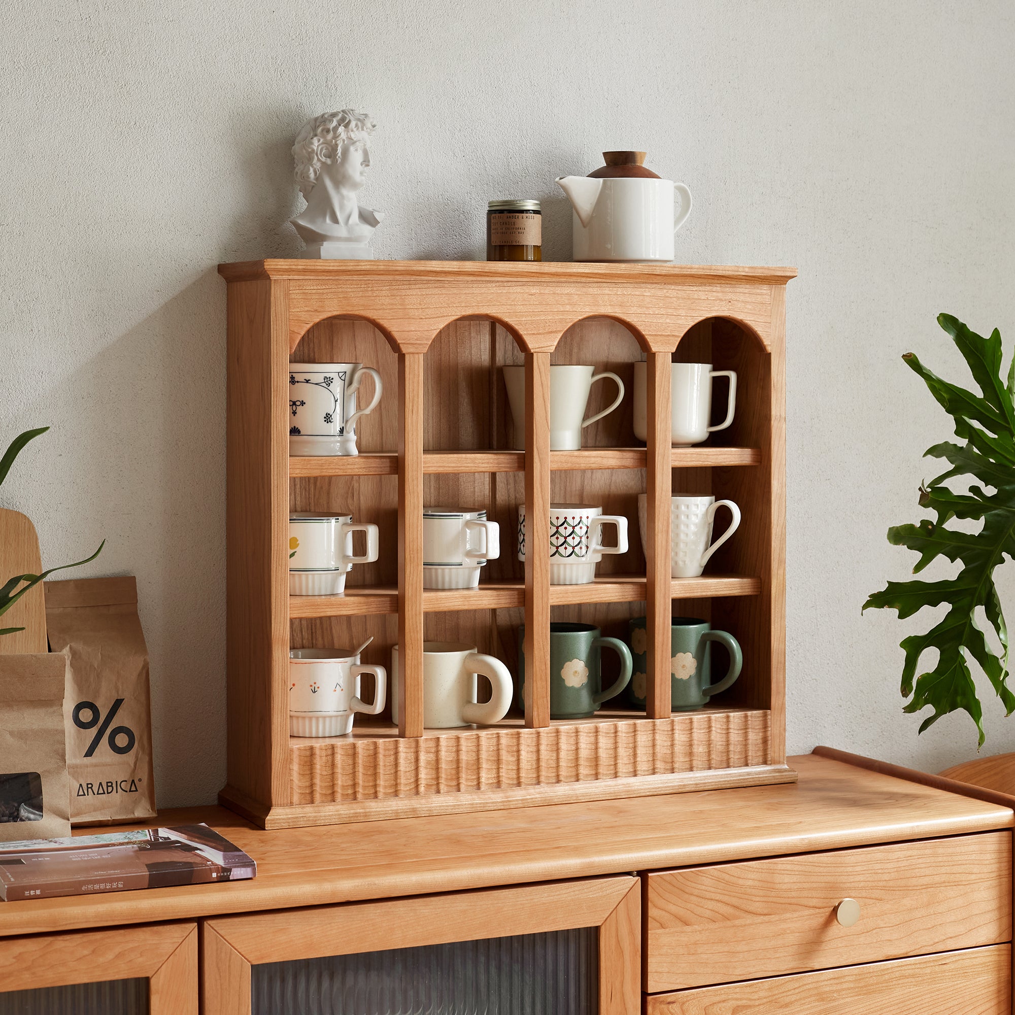 European-style wooden kitchen table cup holder