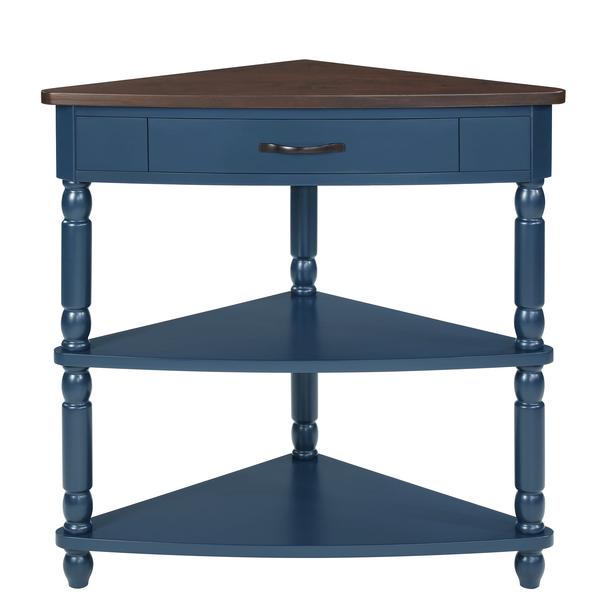 Three-tiered small triangular corner tables(navy blue)