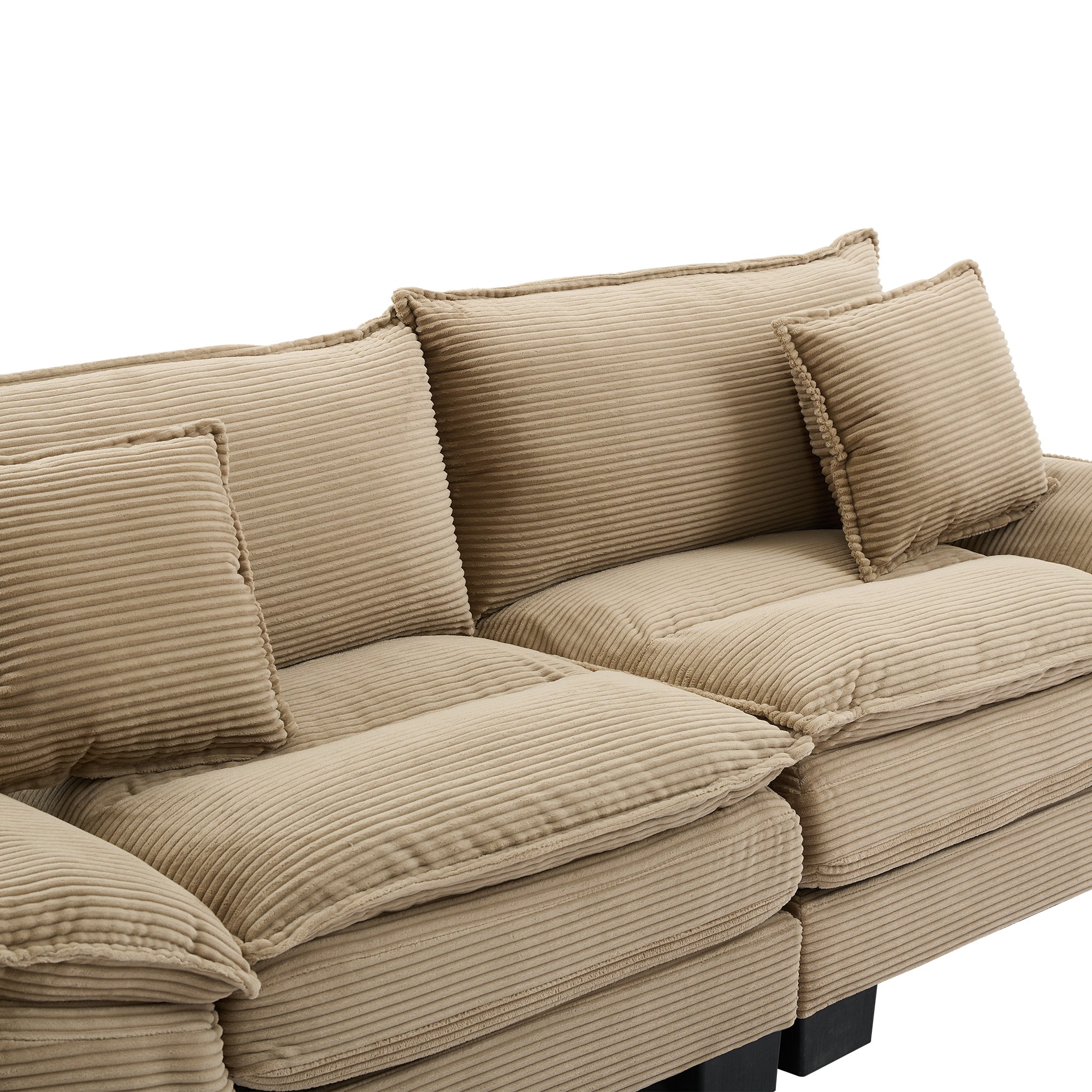 Corduroy sofas suitable for multiple scenarios. (khaki)