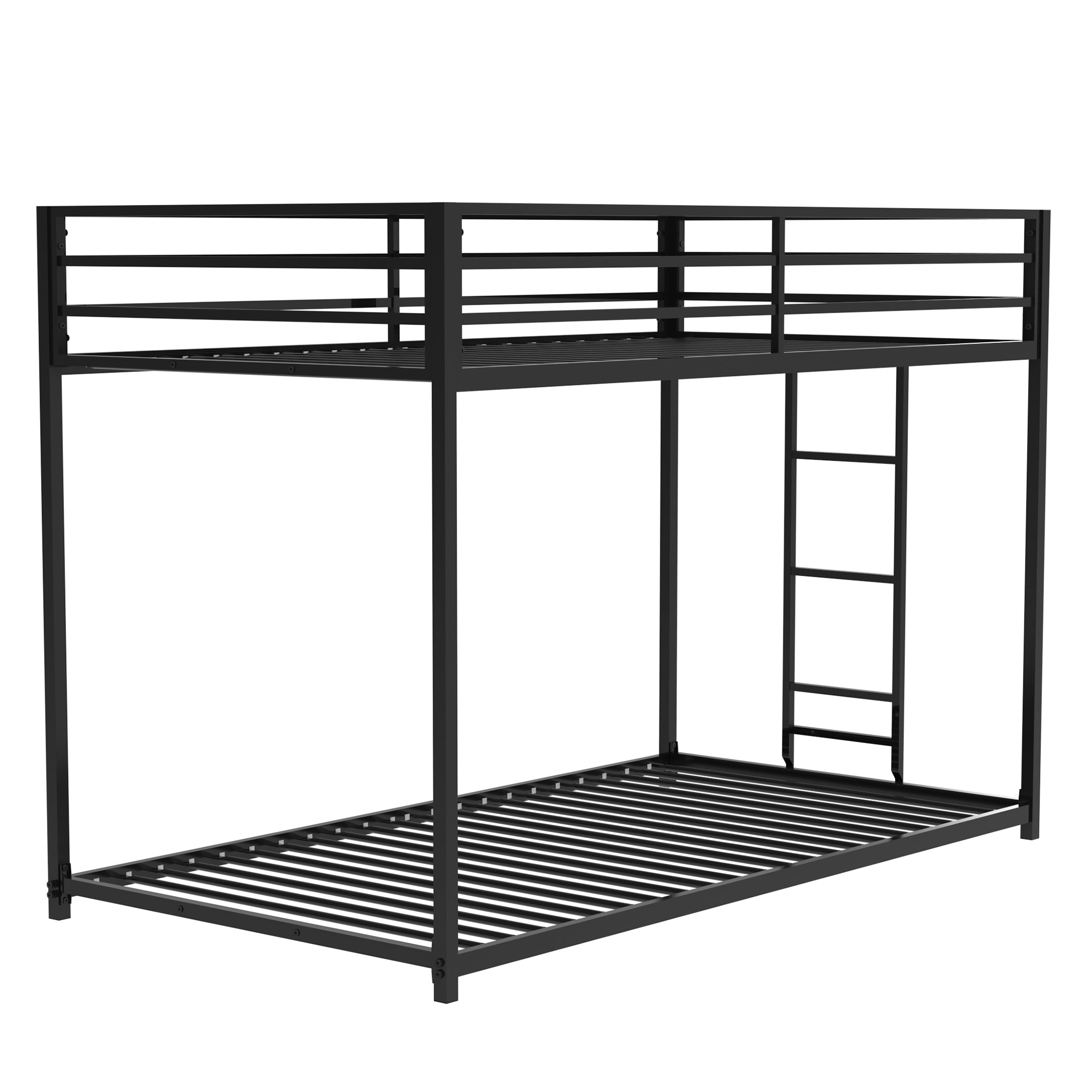 Sturdy black metal double bed