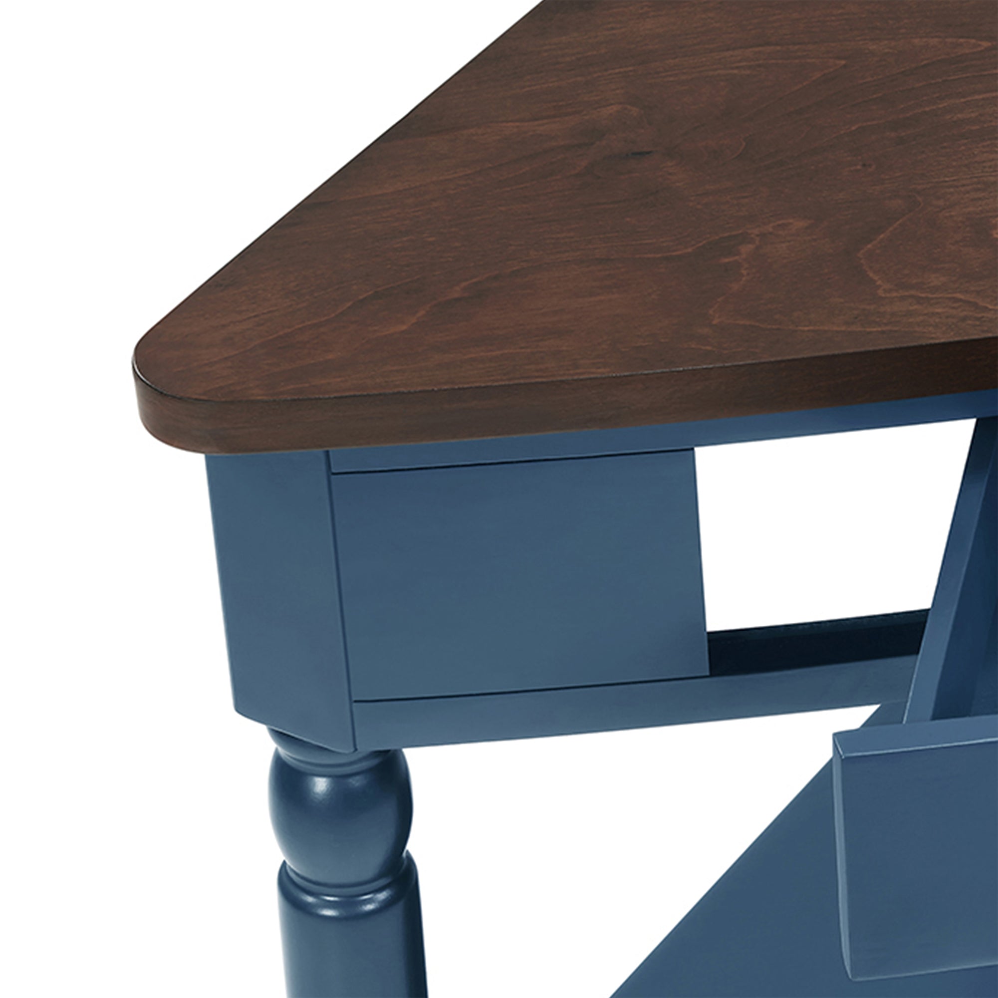Three-tiered small triangular corner tables(navy blue)