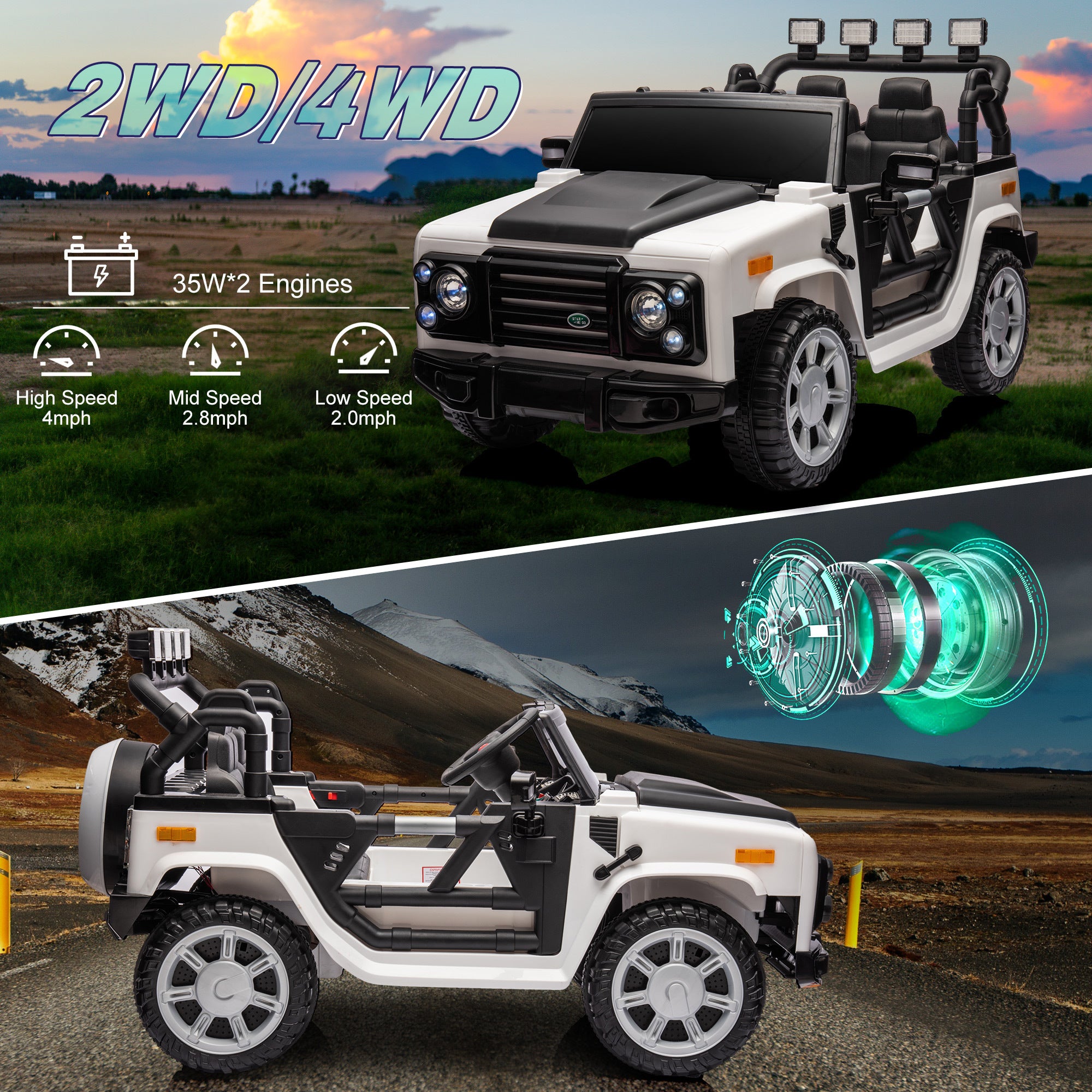 Four-wheel drive multi-functional toy car