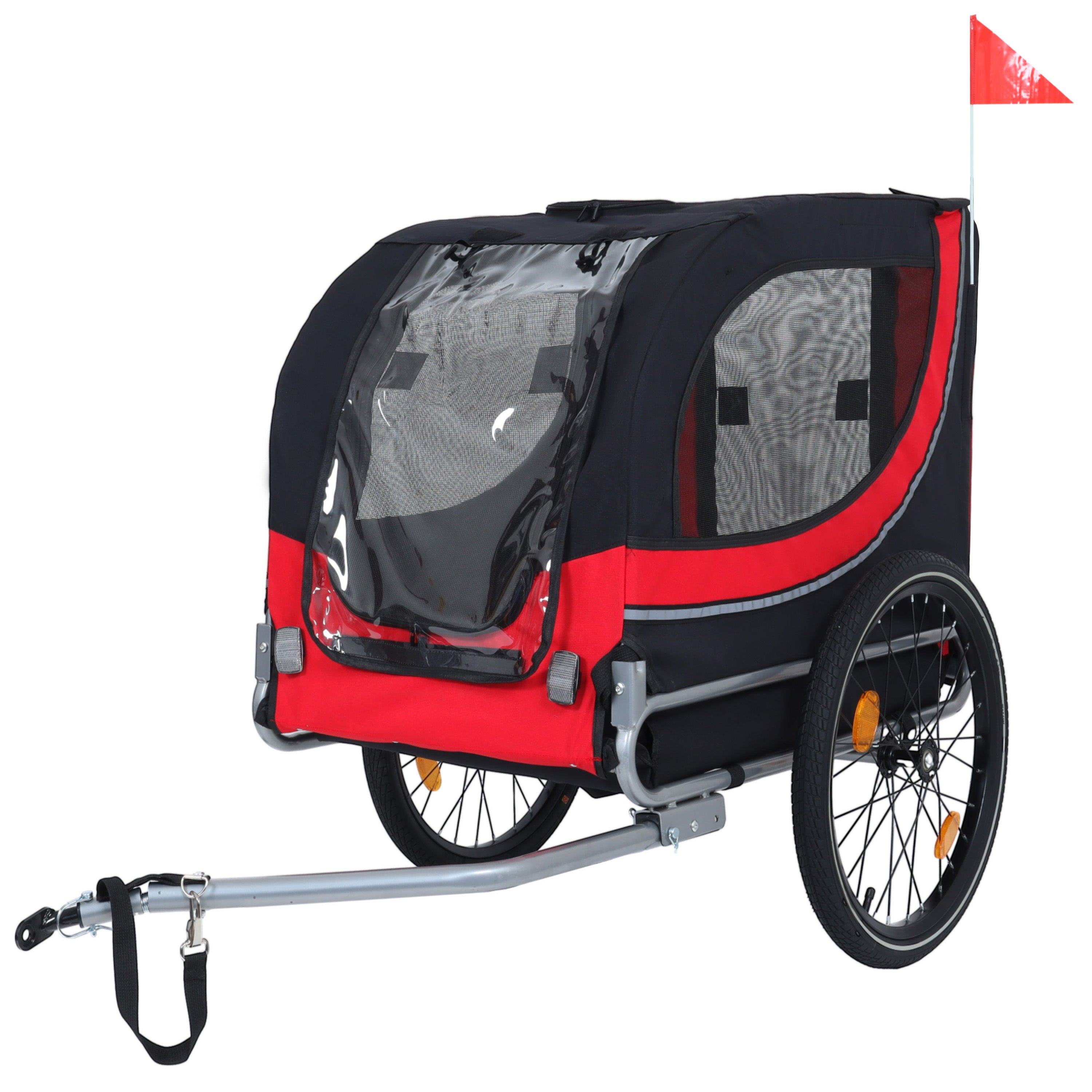 66-pound all-terrain folding bicycle pet trailer(Black+Red)