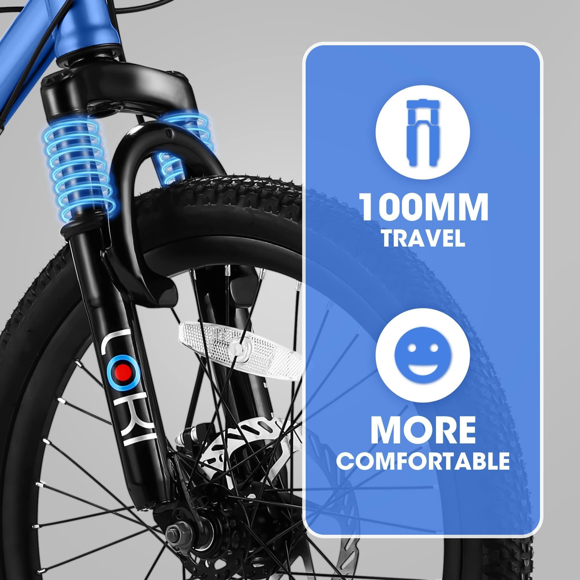 Blue 20 - inch 7 - speed children's mountain bike - KiKiUMi