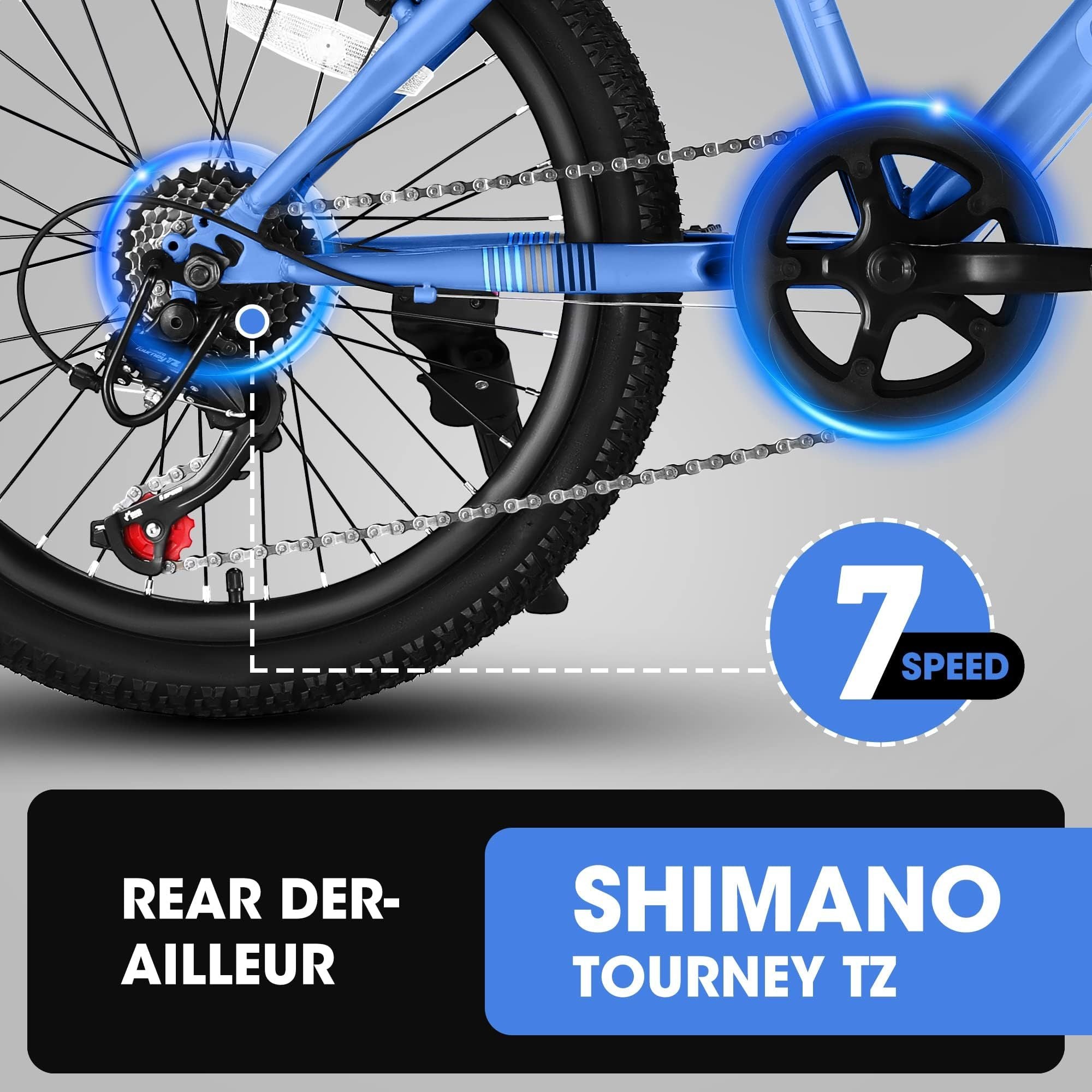 Blue 20 - inch 7 - speed children's mountain bike - KiKiUMi