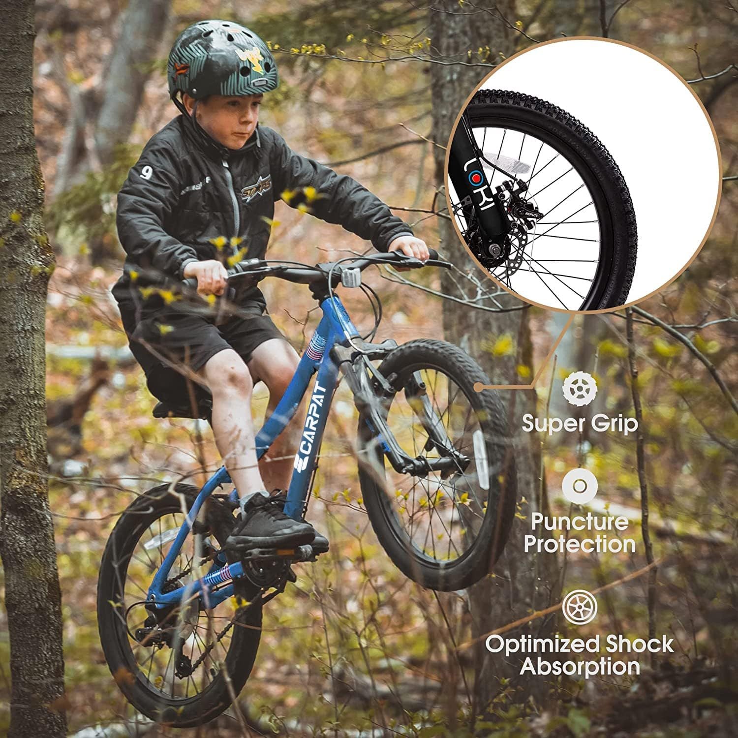 Blue 20 - inch 7 - speed children's mountain bike - KiKiUMi