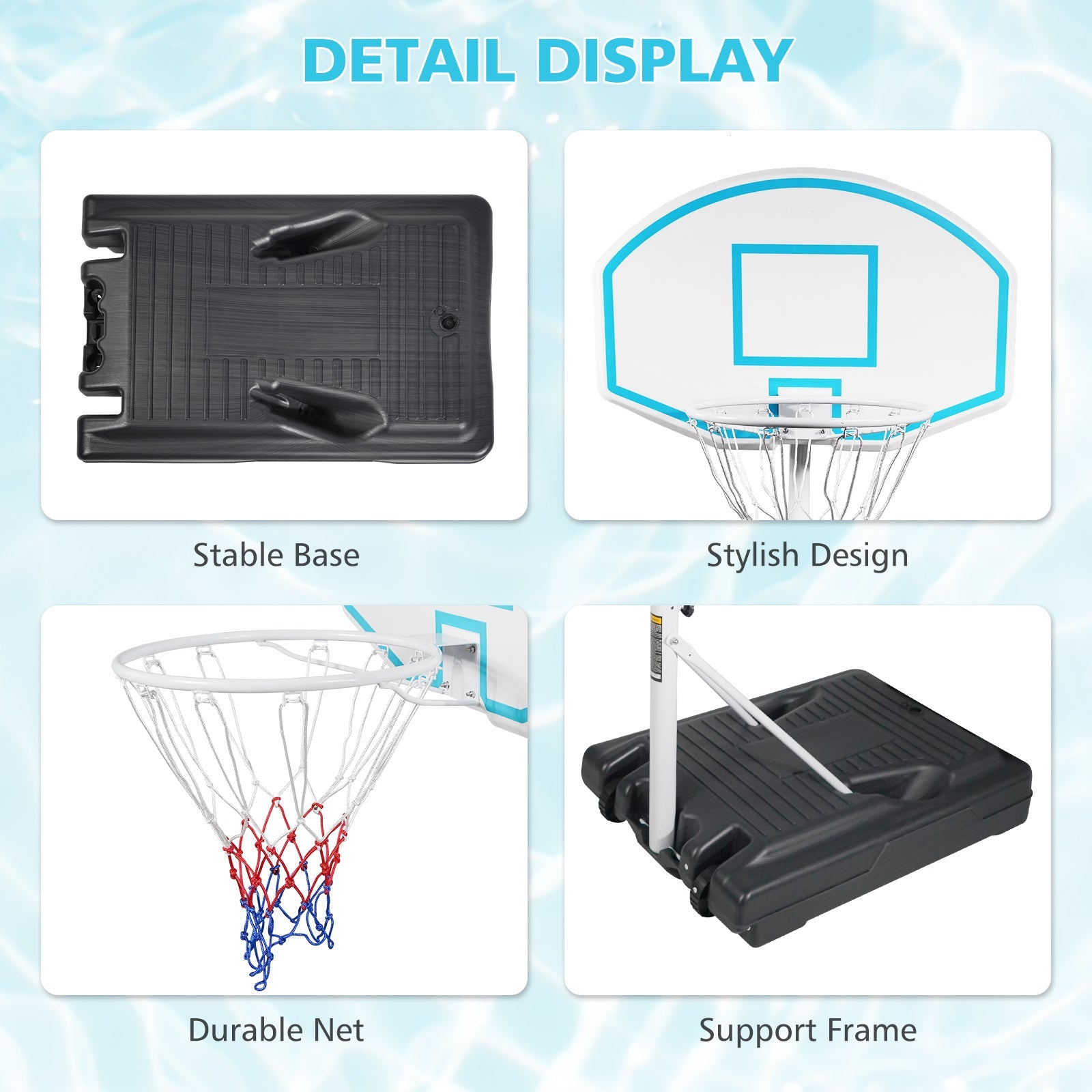 Blue 36 - inch backboard basketball system - KiKiUMi