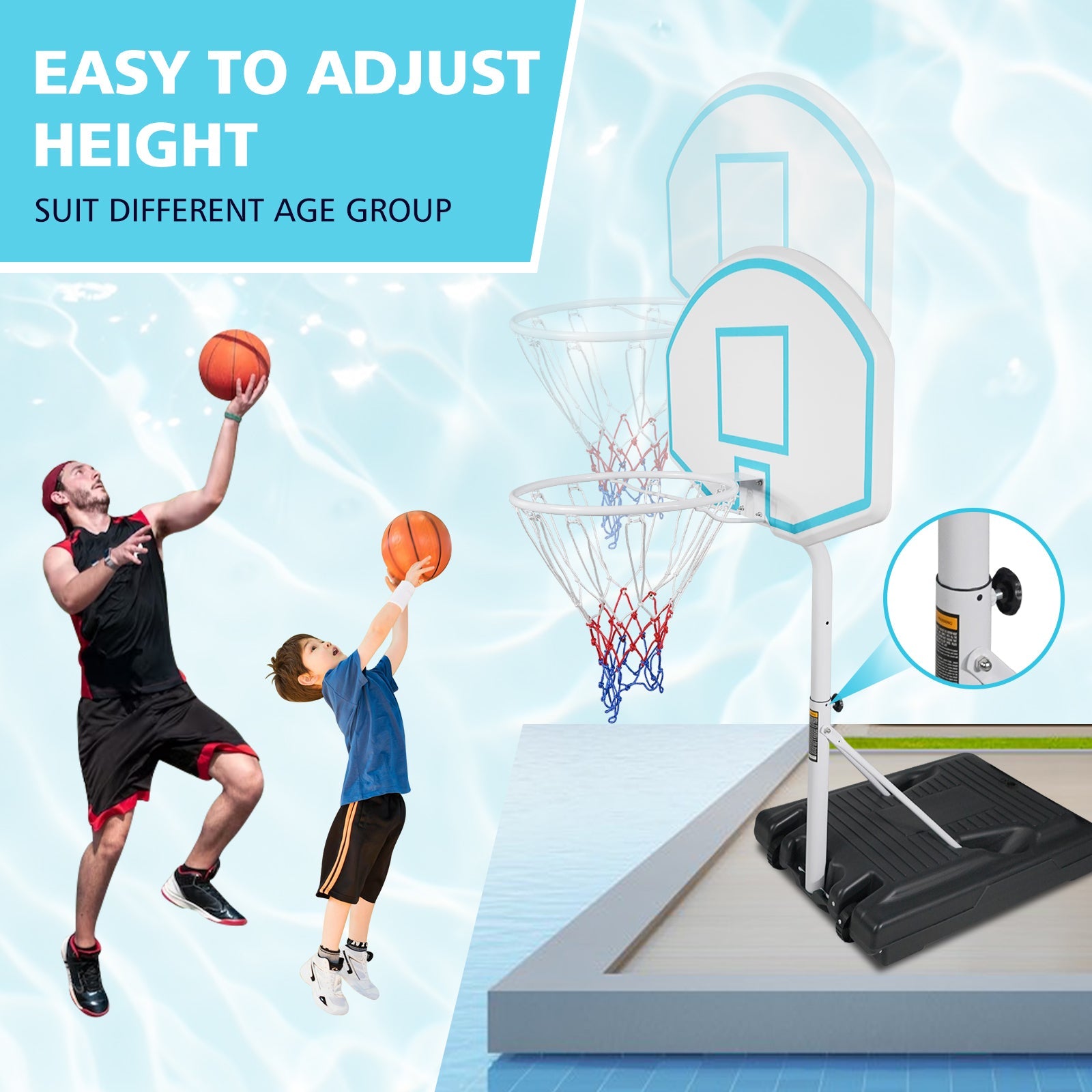 Blue 36 - inch backboard basketball system - KiKiUMi