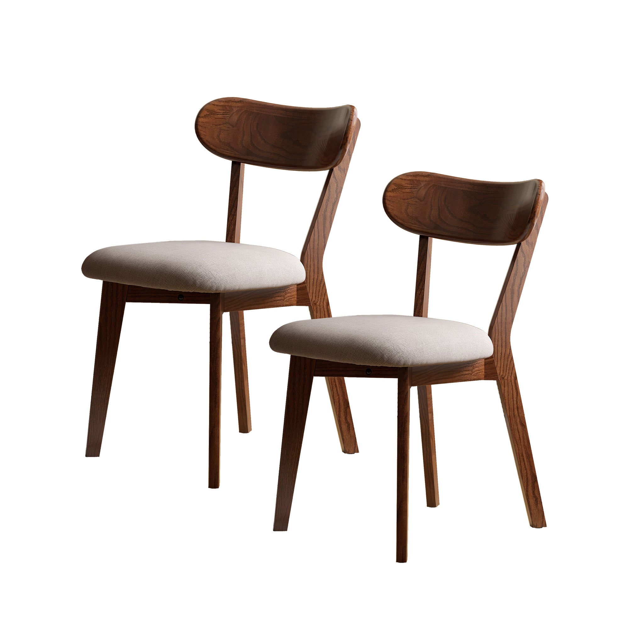 Walnut Upholstered Dining Chairs Set of 2
