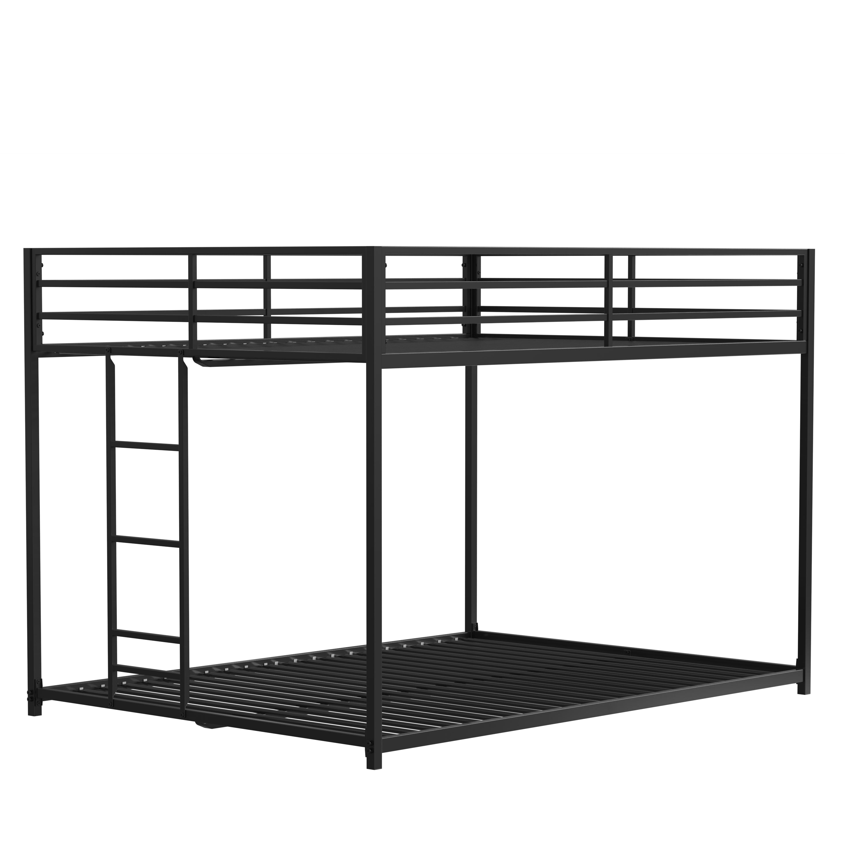 Adam's sturdy black metal fully bunk bed