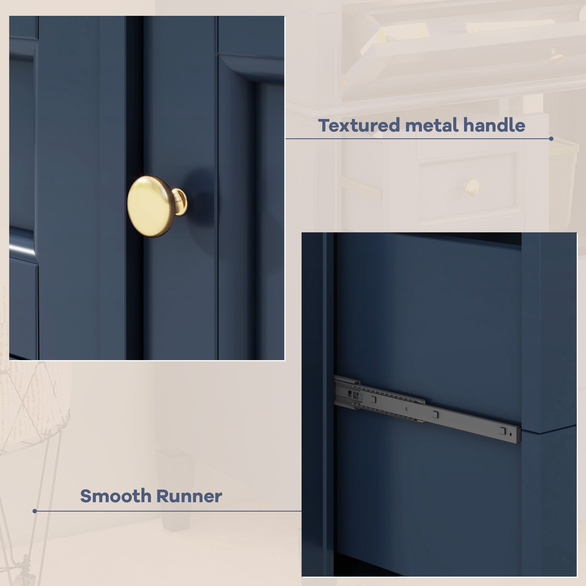 30 "Single sink bathroom dressing table, modern bathroom storage cabinet(blue)