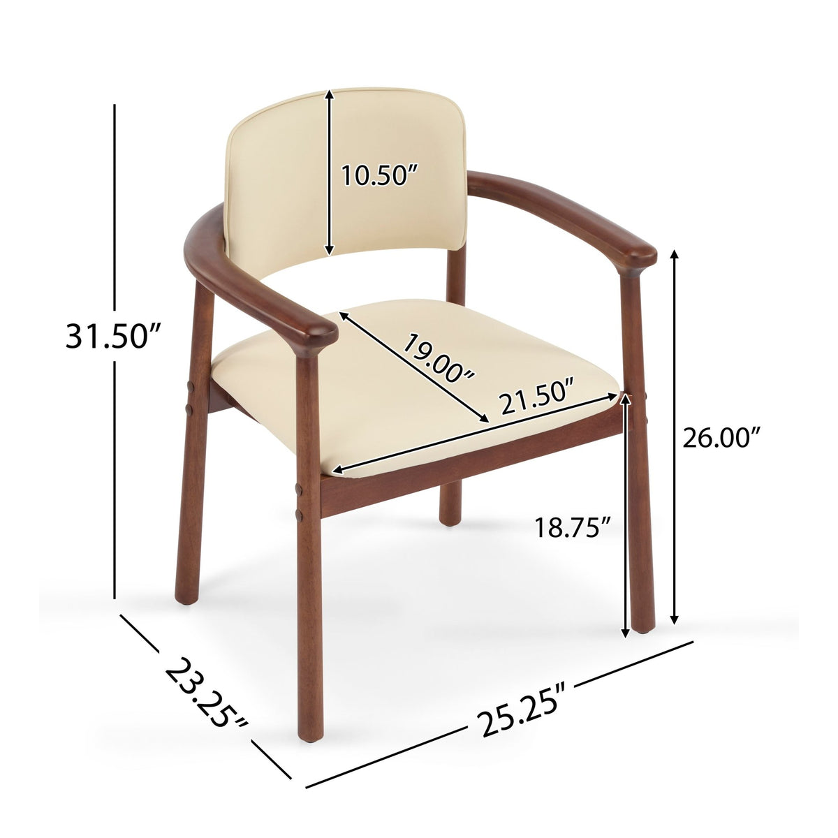 Comfortable PU foam seats(beige,dark walnut) - KiKiUMi