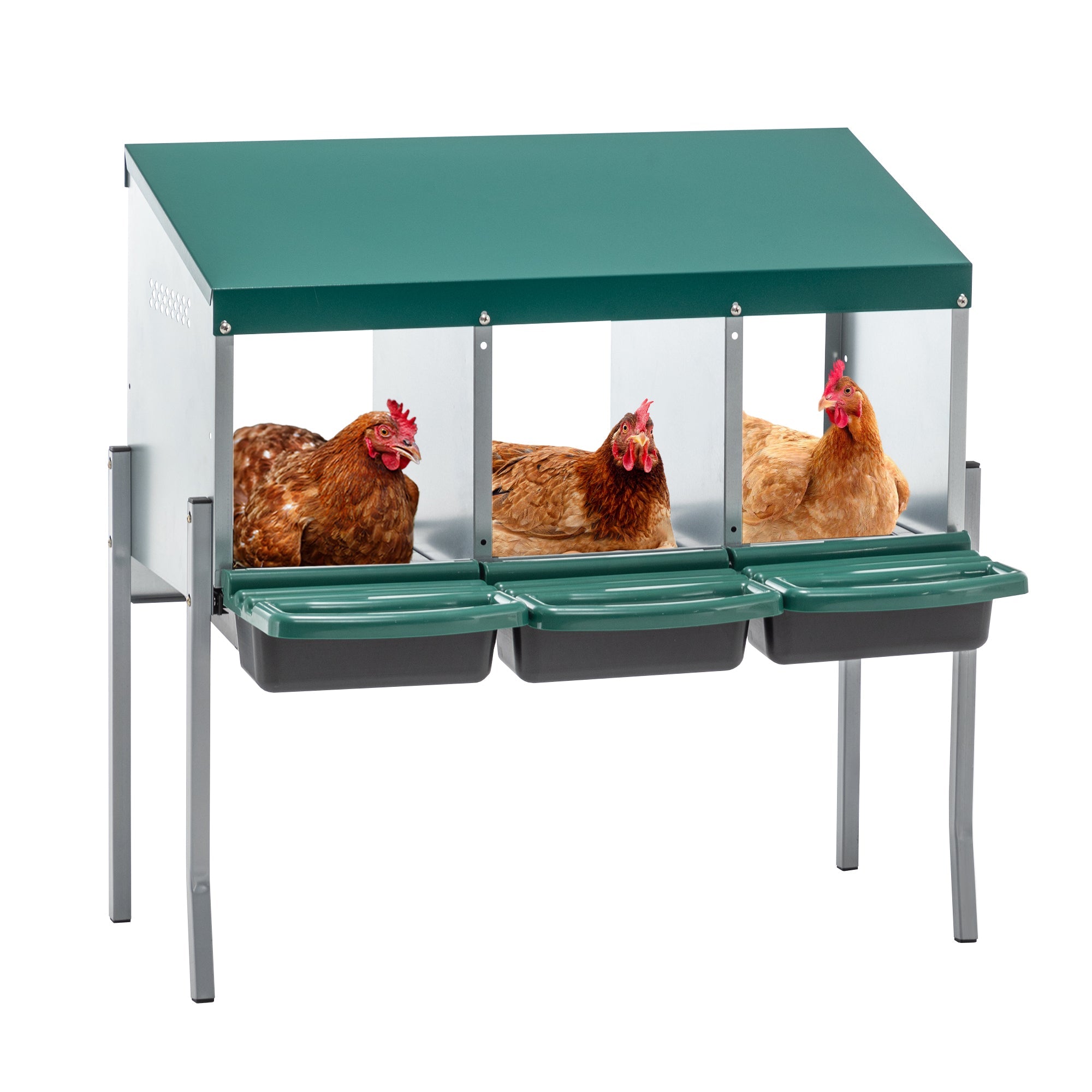 covered three - hole chicken nest box with legs - KiKiUMi