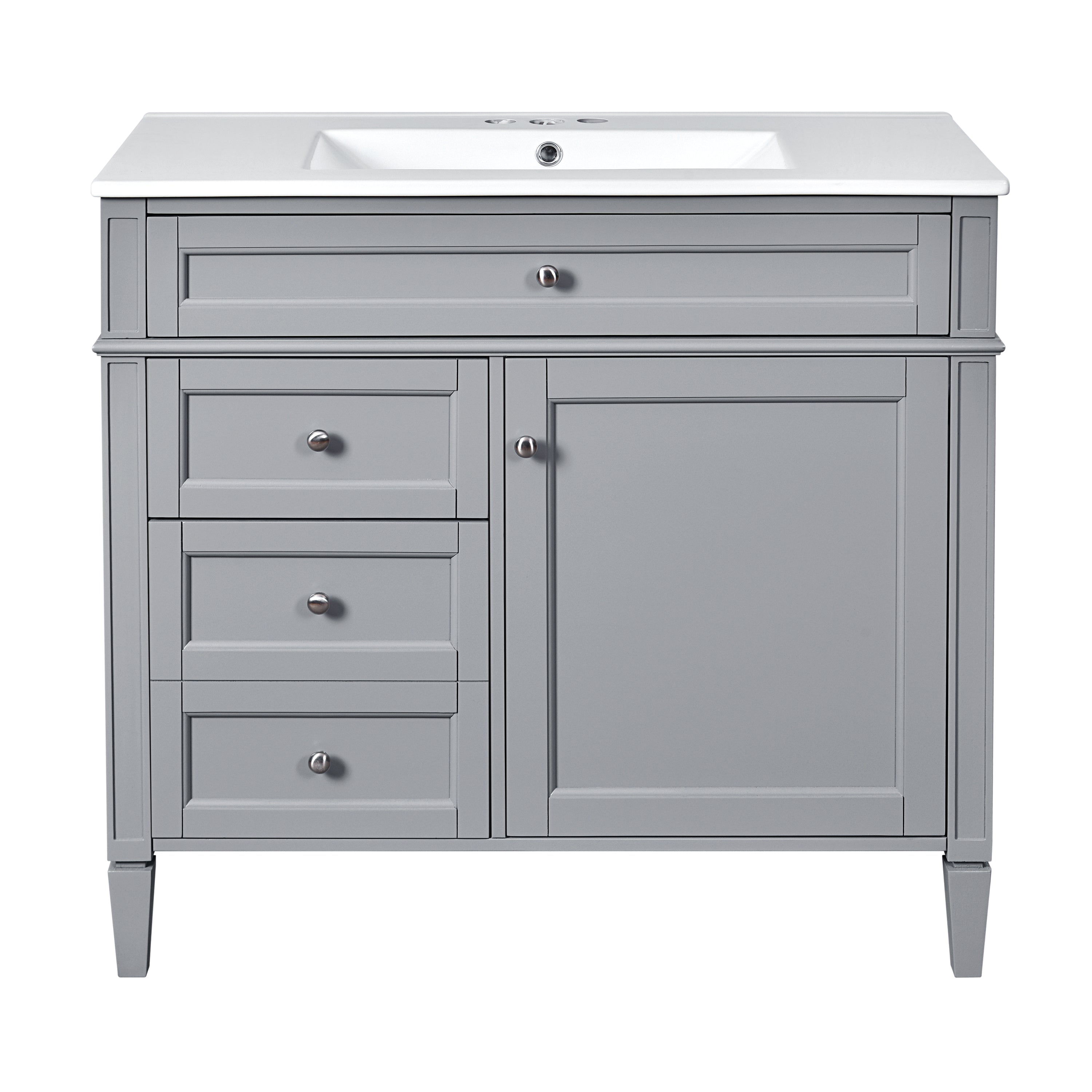 36 "Single sink bathroom dressing table, modern bathroom storage cabinet(Grey)