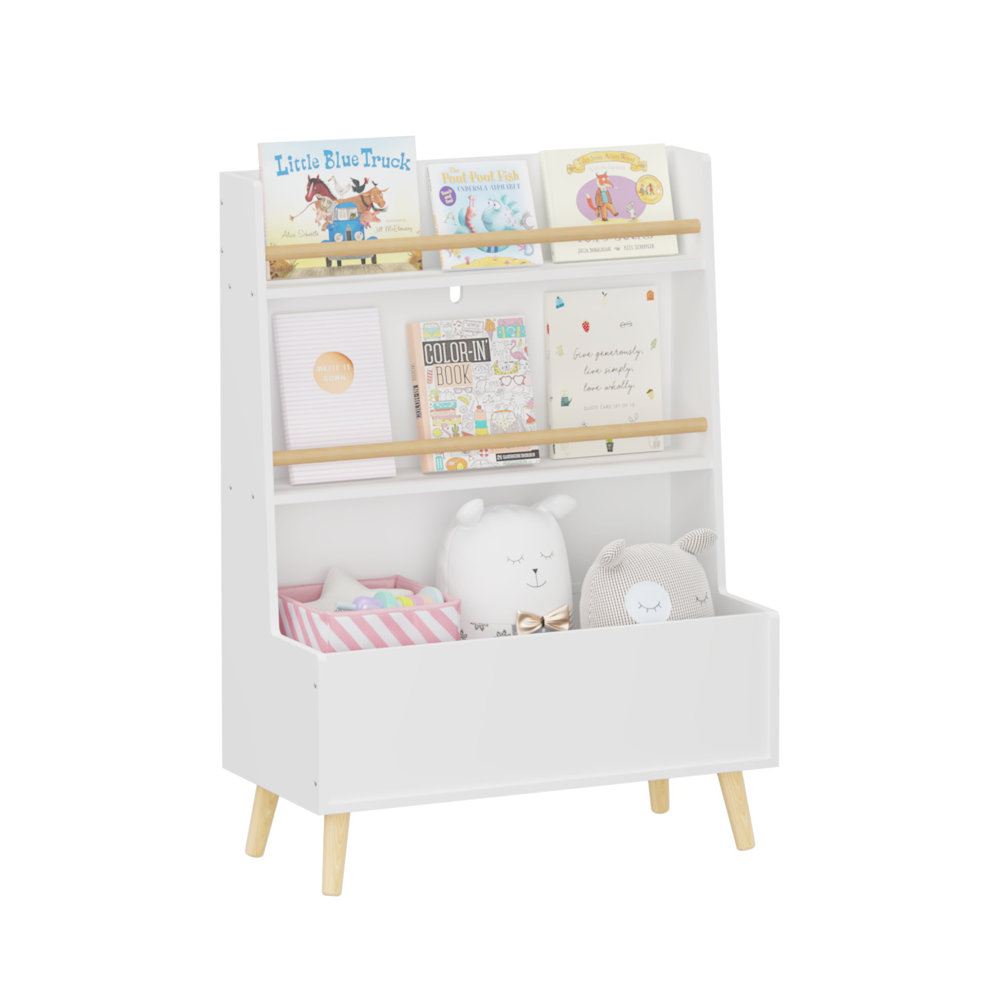 Organizer of the White toy Storage cabinet