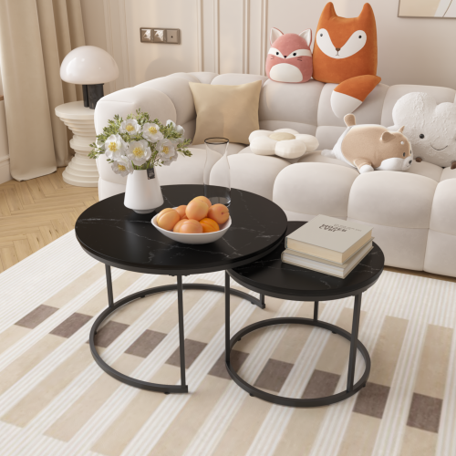 Circular nested coffee table(Brown)