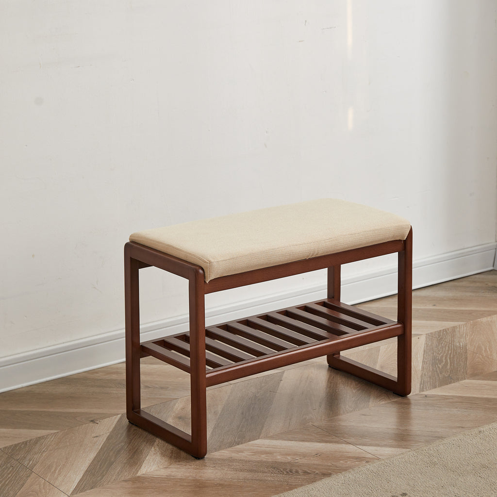 2-Tier Entryway Bench with Cushions