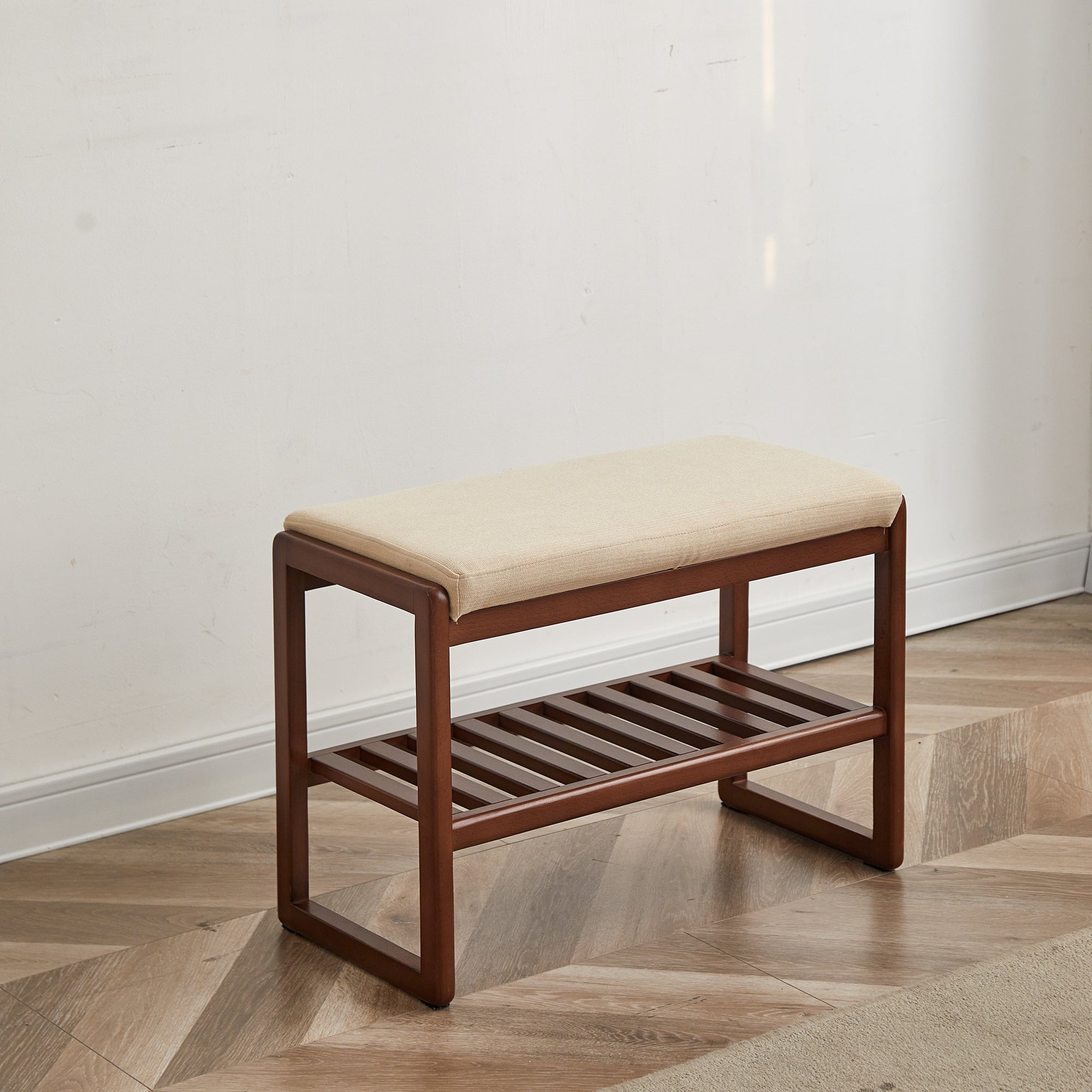 2-Tier Entryway Bench with Cushions
