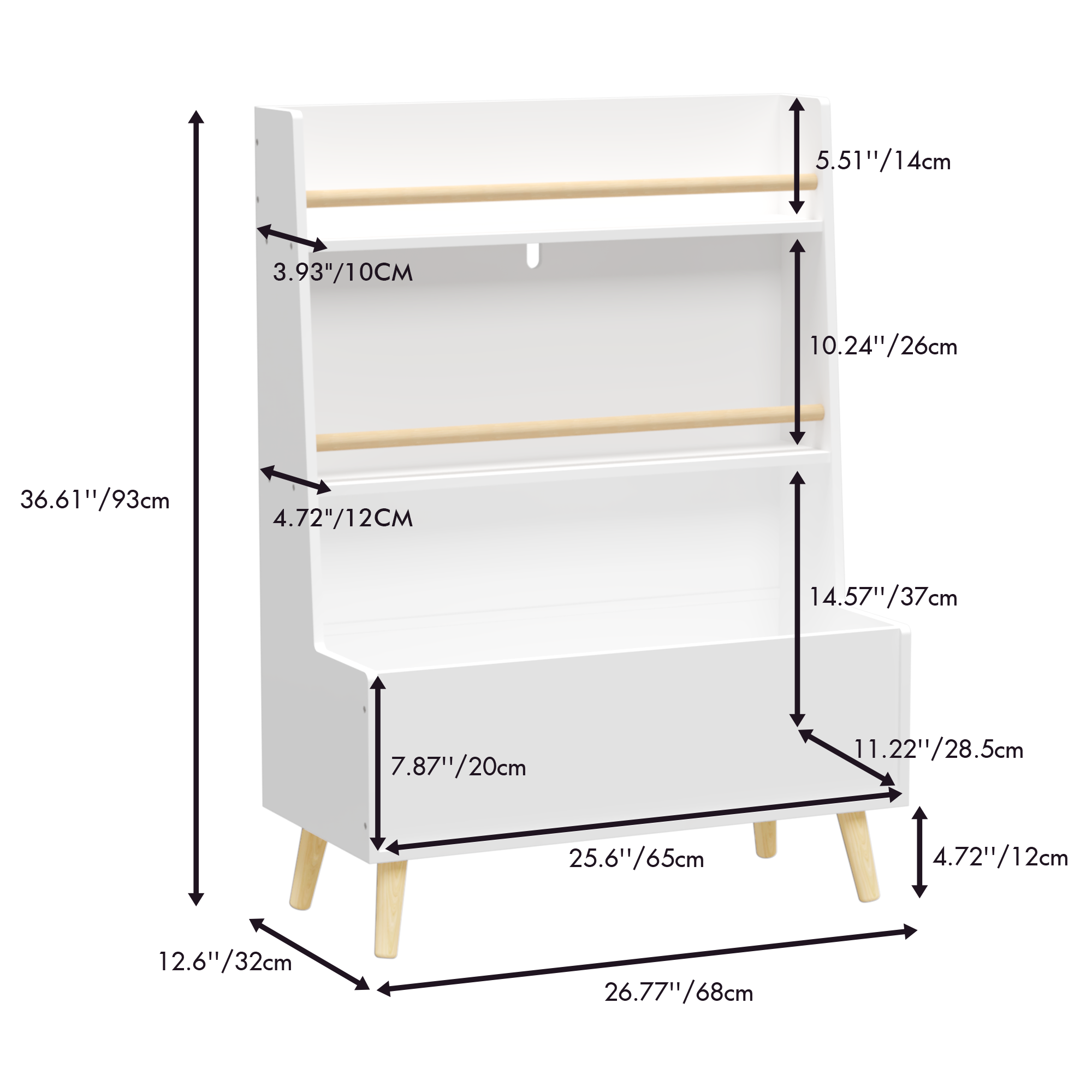 Organizer of the White toy Storage cabinet