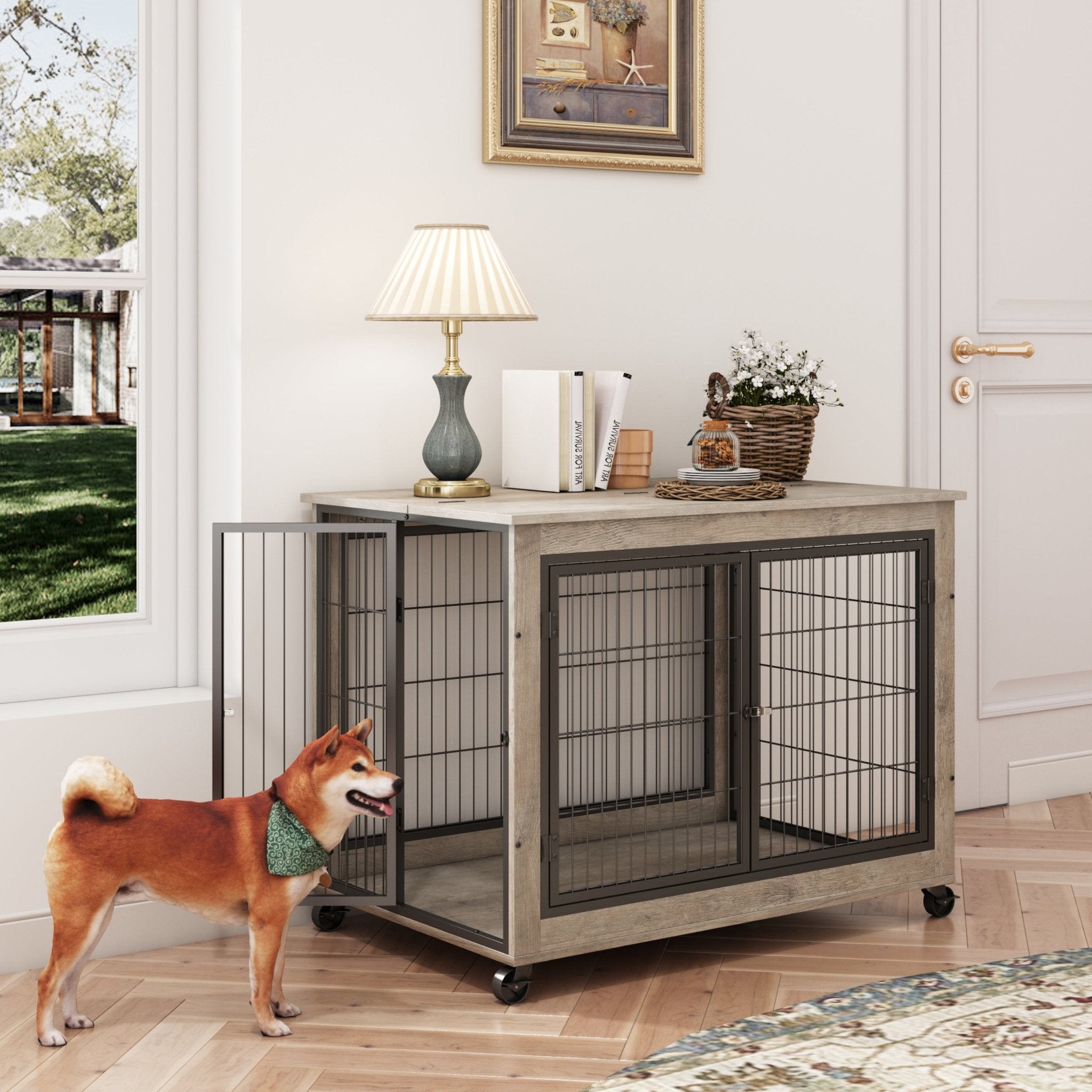 Dog box side table in the style of grey furniture - KiKiUMi